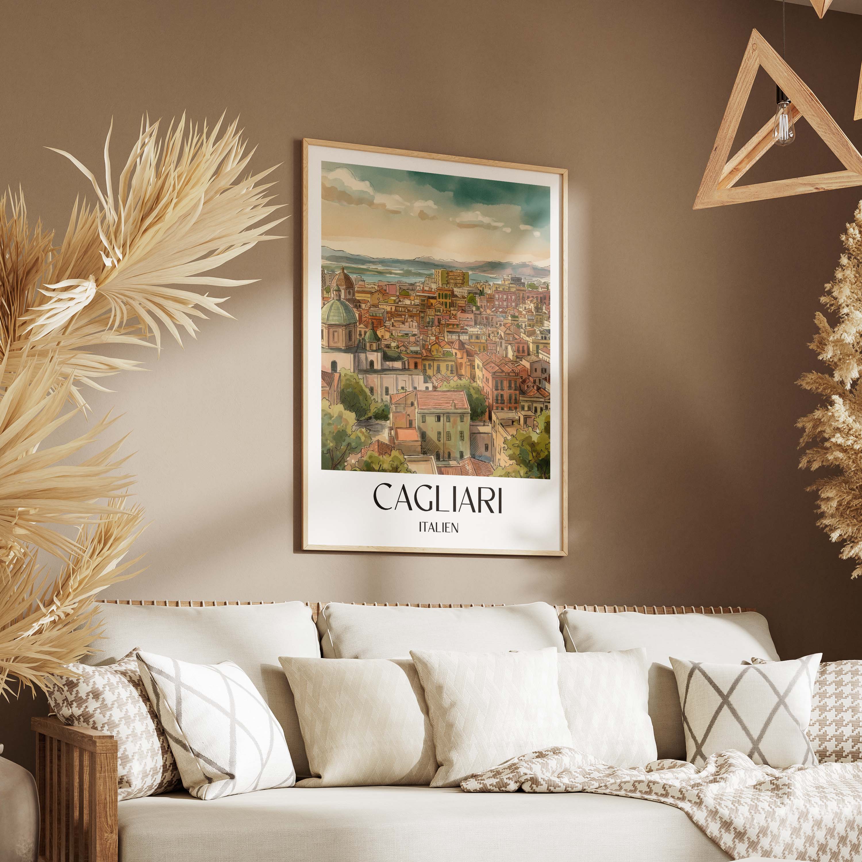 cagliari-italien-poster-aquarell