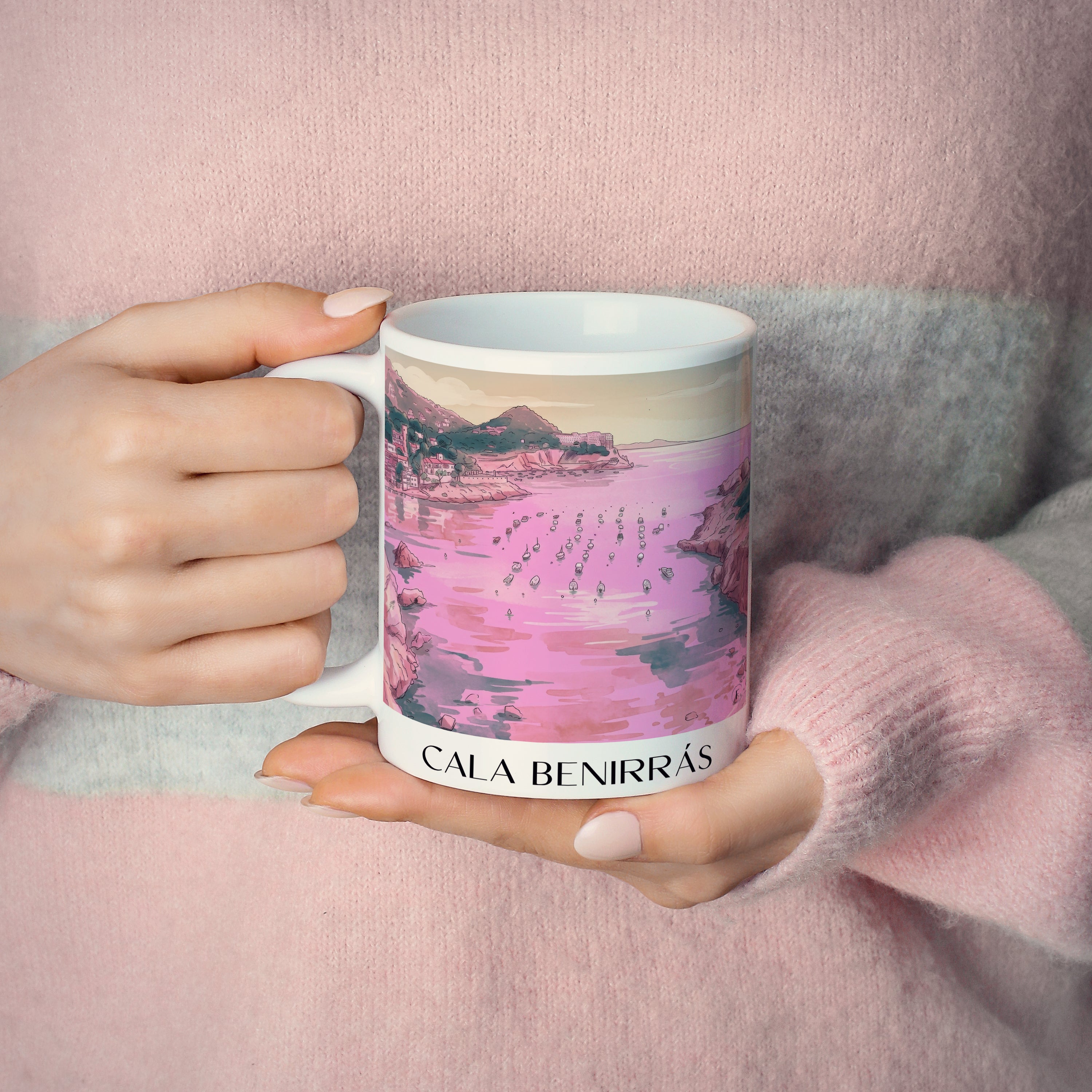 cala-benirrás-ibiza-spanien-kaffeebecher-aquarell-pink-rosa