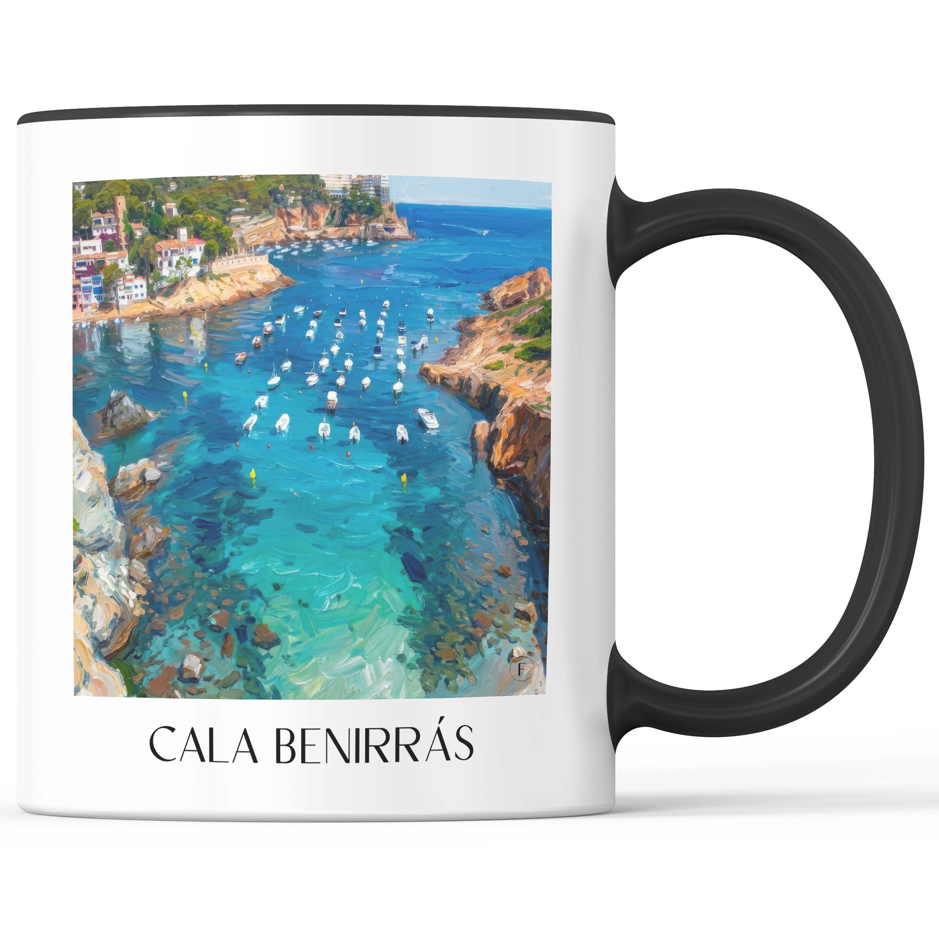 Cala Benirrás Kaffeebecher - Ibiza - Spanien Becher - Kaffeetasse im Ölgemälde Stil - favplace