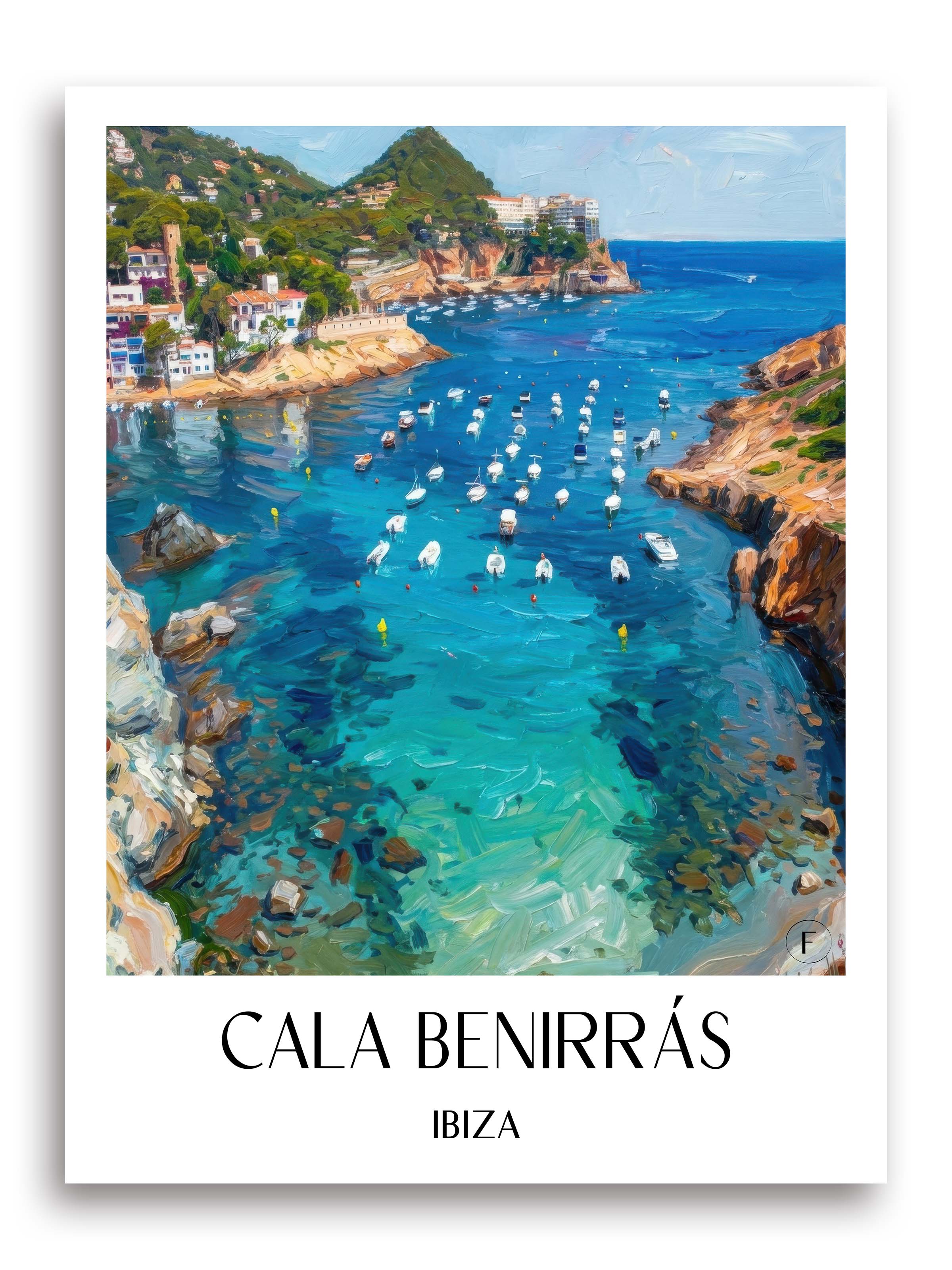 Cala Benirrás Poster - Ibiza - Spanien Kunstdruck - Ölgemälde von A4 bis A1 - favplace
