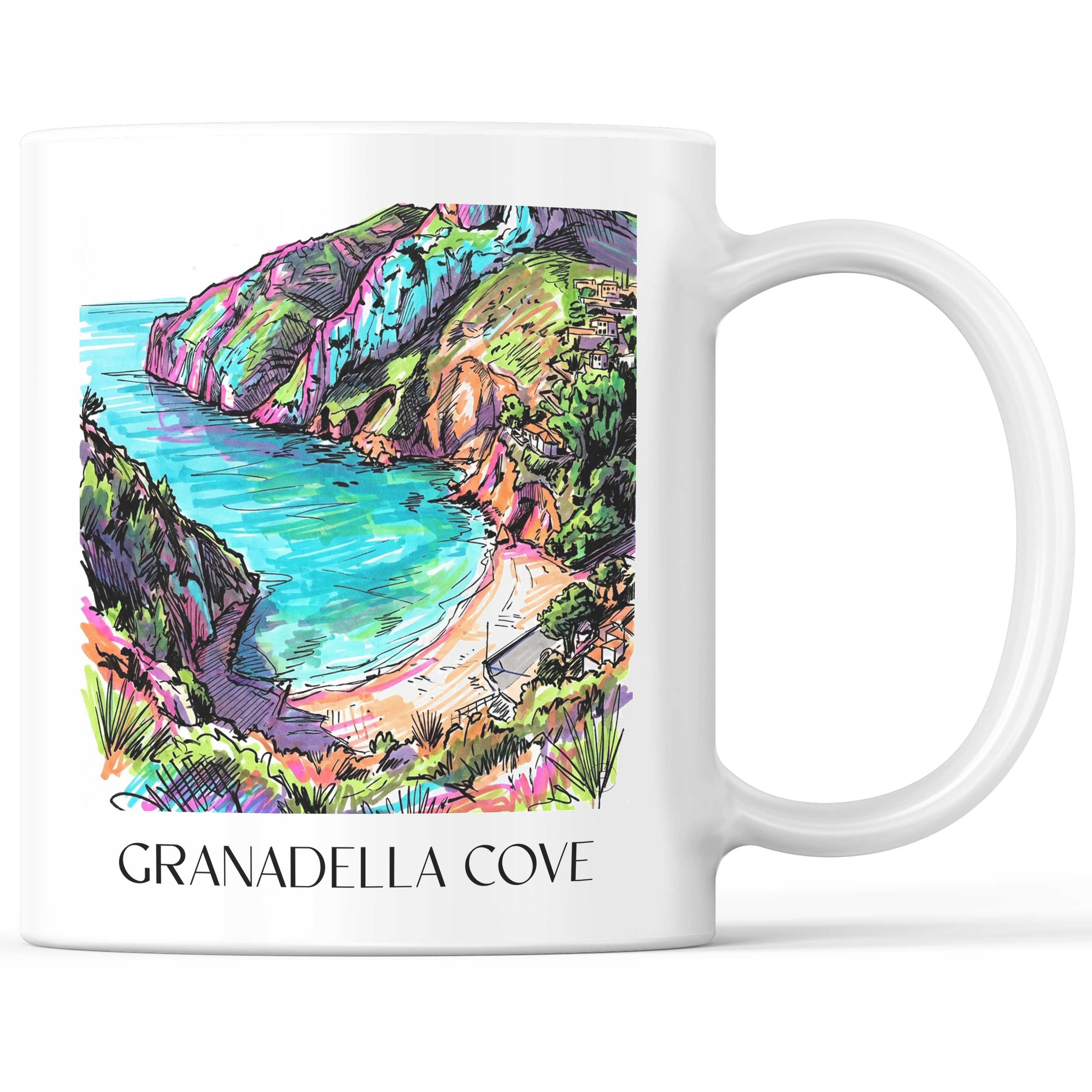 Cala Granadella Kaffeebecher - Javea - Spanien Becher - Kaffeetasse im Tag Graffiti Stil - favplace