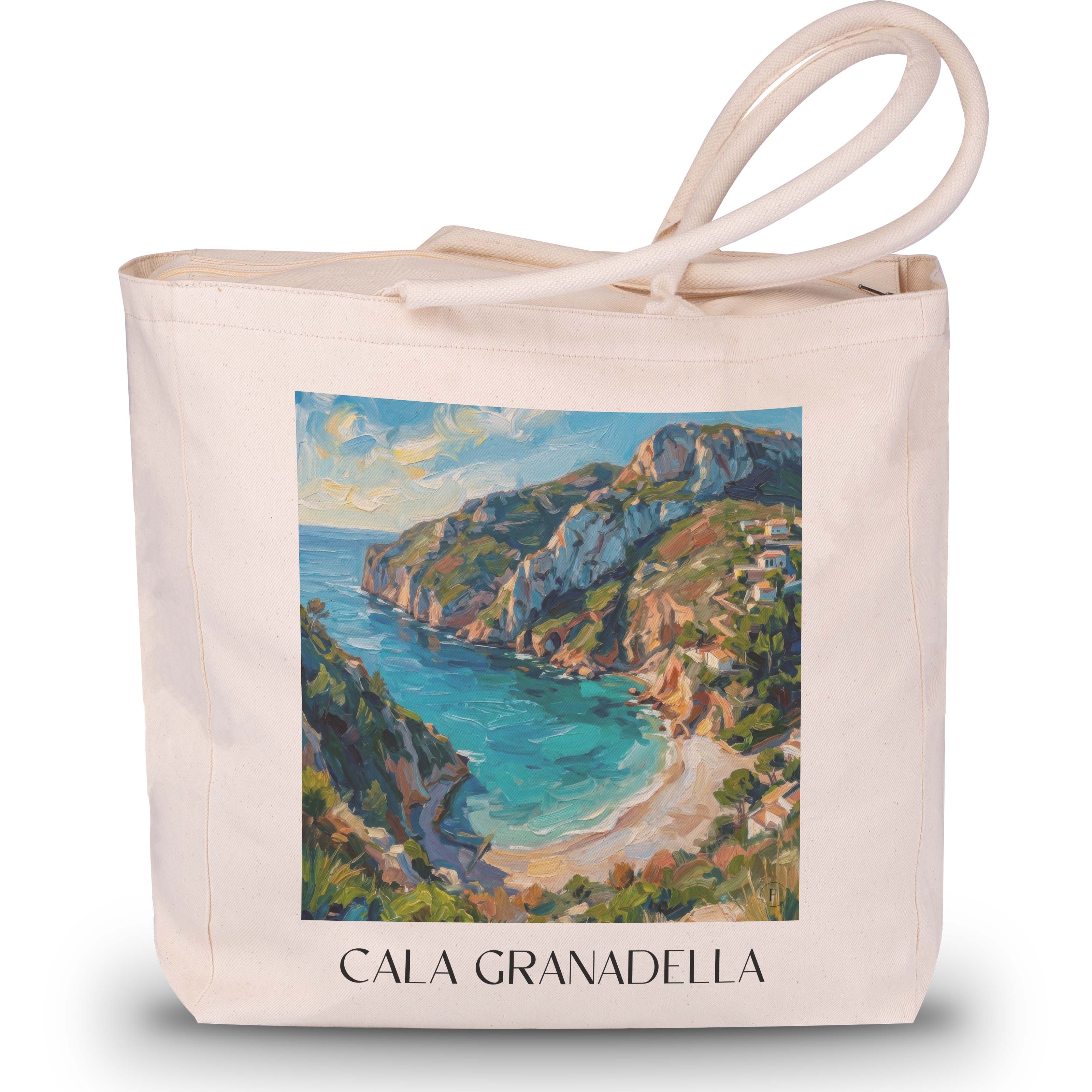 cala-granadella-javea-spanien-einkaufstasche-oil-painting-oelgemaelde
