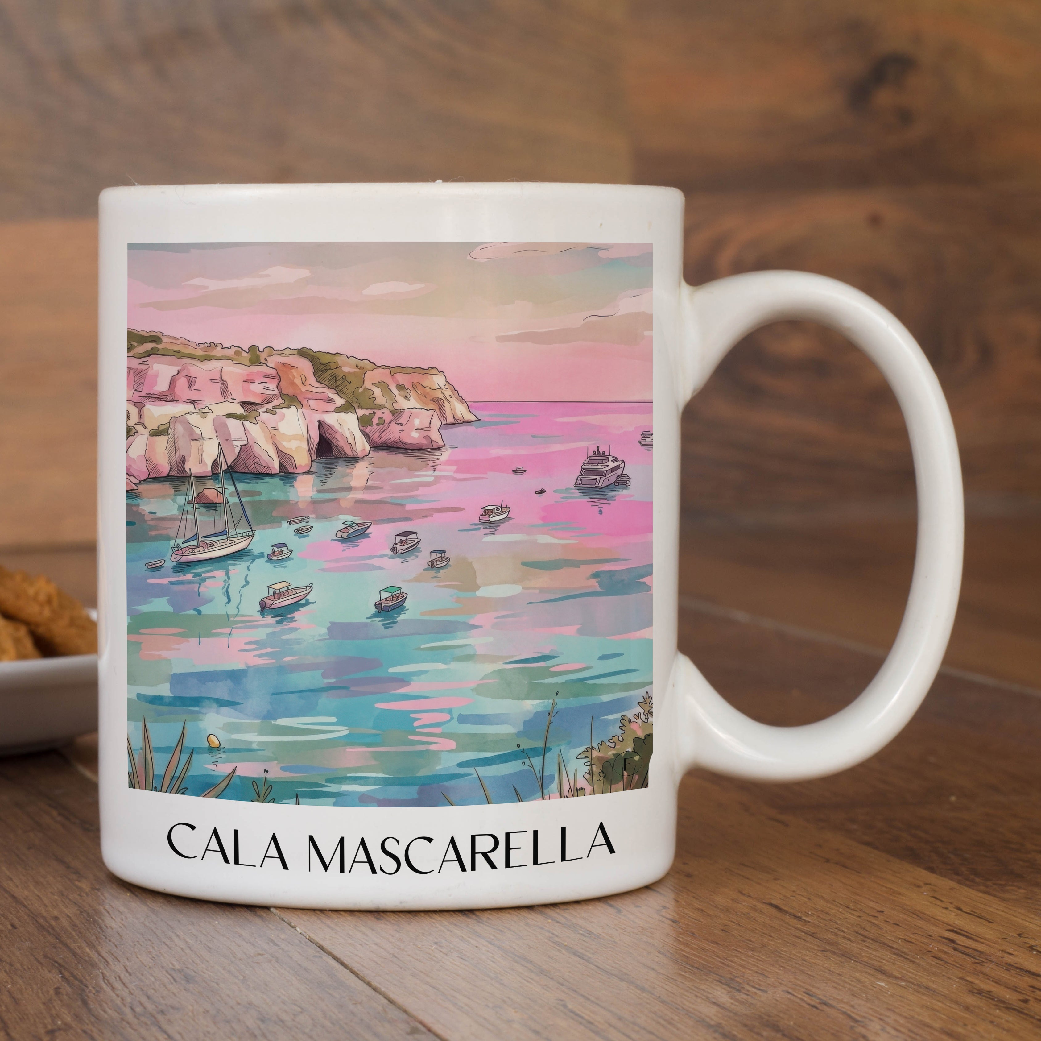 cala-mascarella-menorca-spanien-kaffeebecher-aquarell-pink-rosa