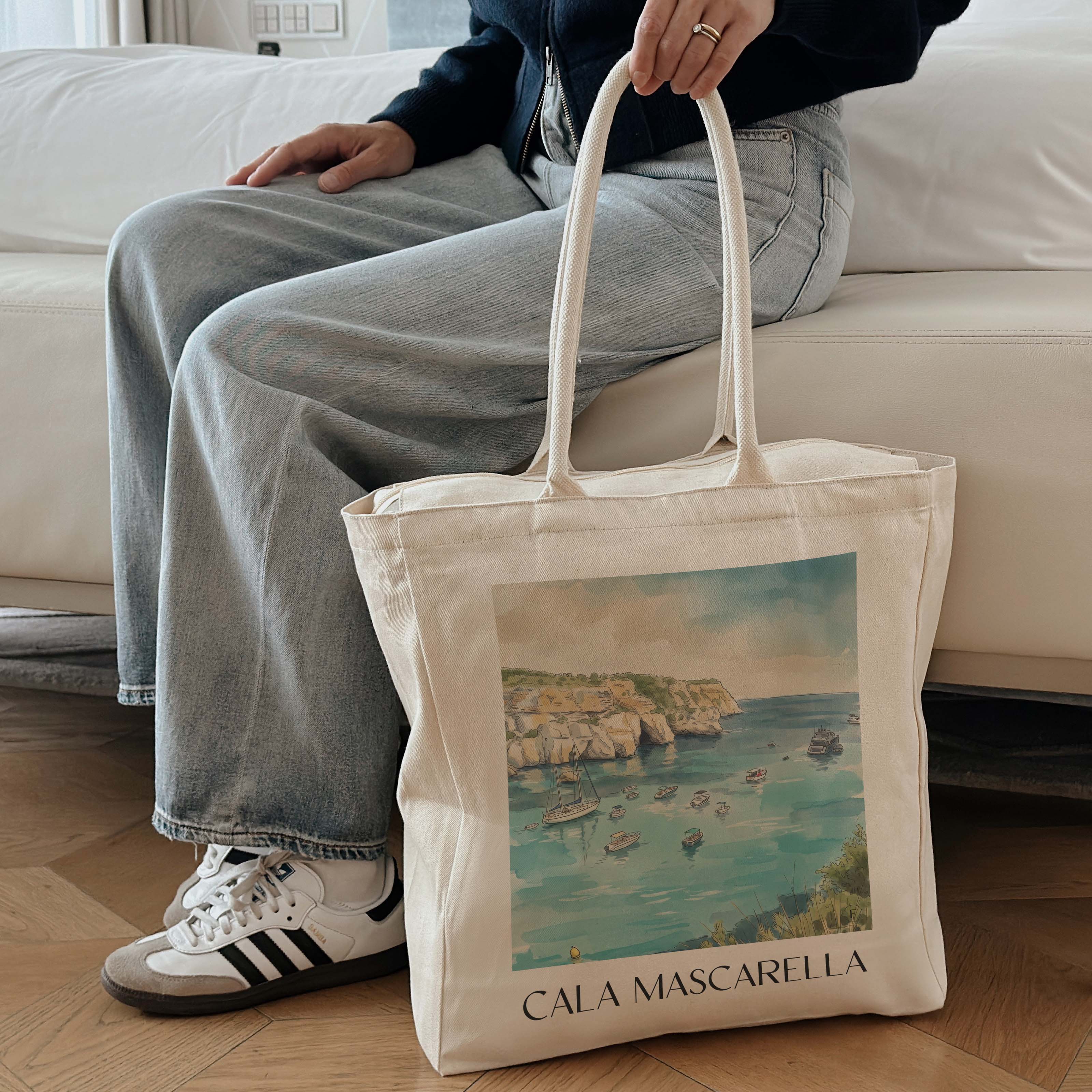 cala-mascarella-menorca-spanien-einkaufstasche-aquarell