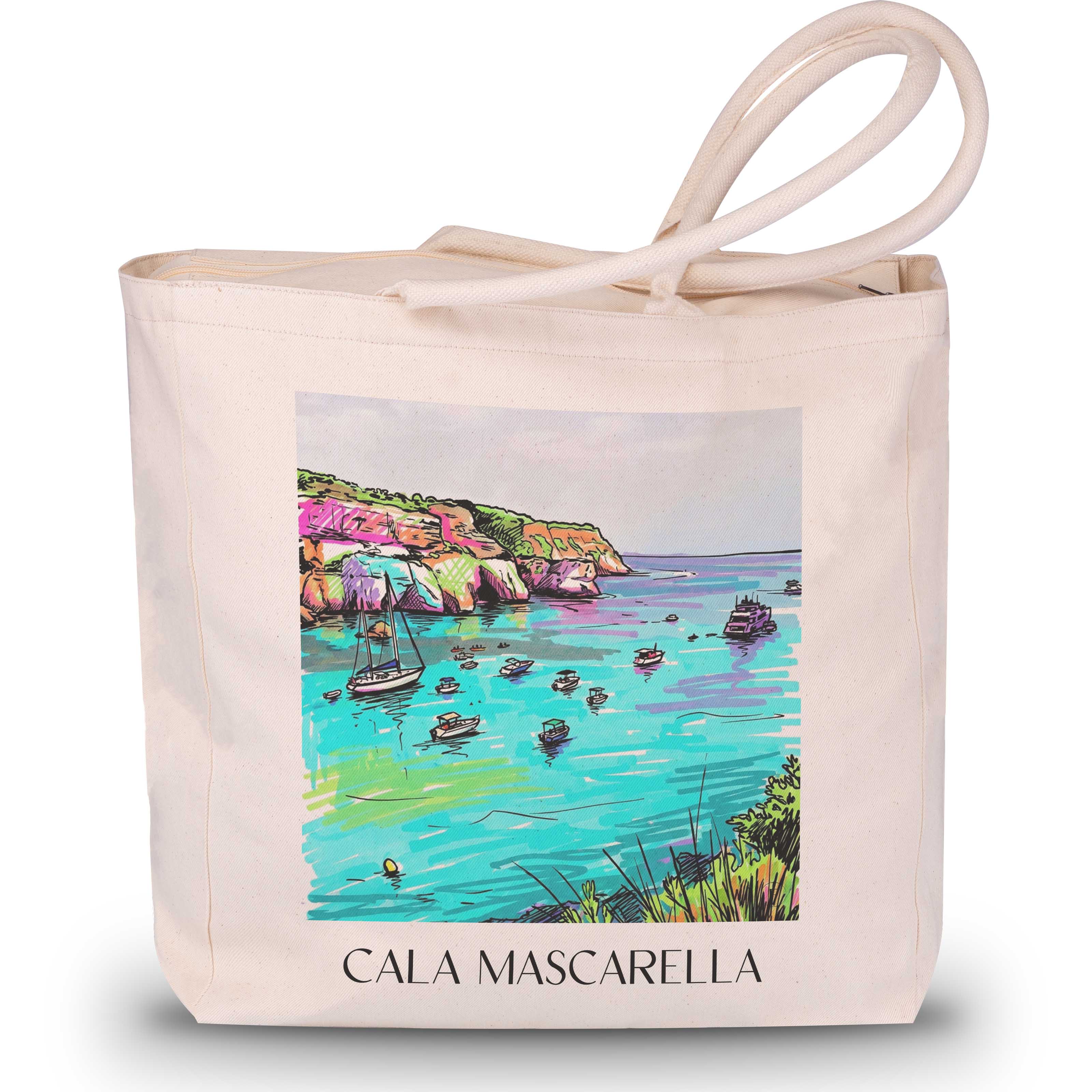 Cala Mascarella Shopping Tasche - Menorca - Spanien Tote Bag - Einkaufstasche im Tag Graffiti Stil - favplace