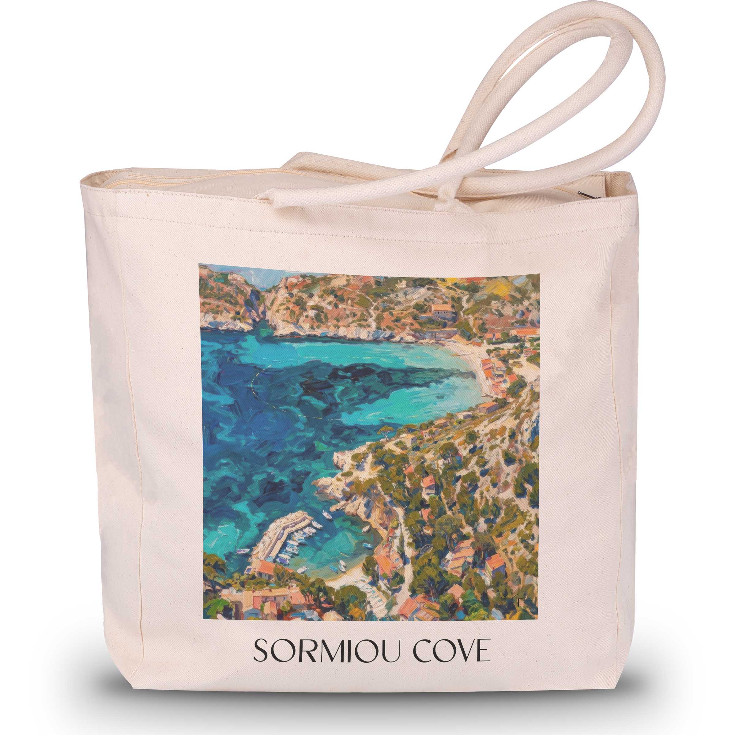 Calanque de Sormiou Shopping Tasche - Côte d´Azur - Frankreich Tote Bag - Einkaufstasche im Ölgemälde Stil - favplace