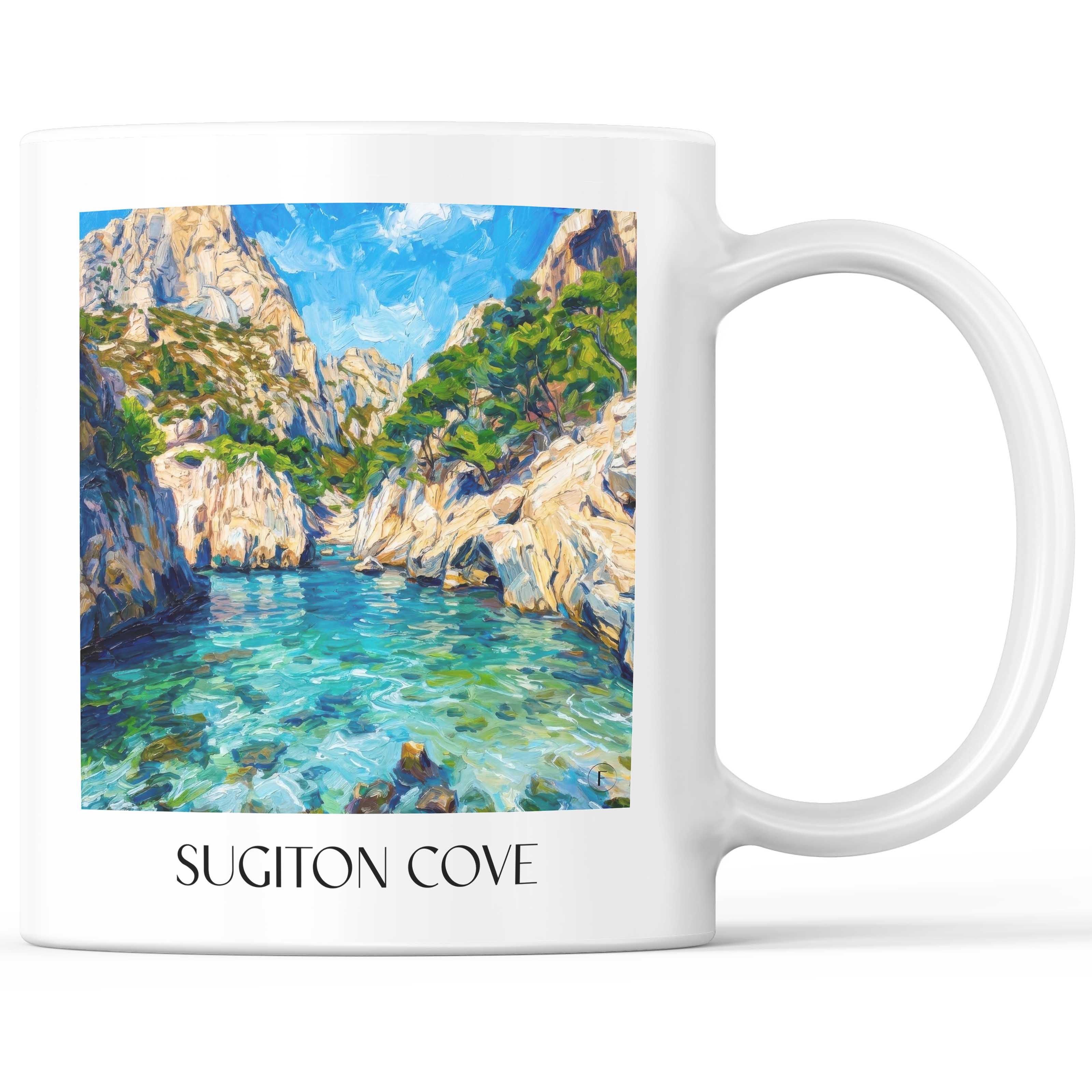Calanque de Sugiton Kaffeebecher - CĂ´te d´Azur - Frankreich Becher - Kaffeetasse im Ălgemälde Stil - favplace