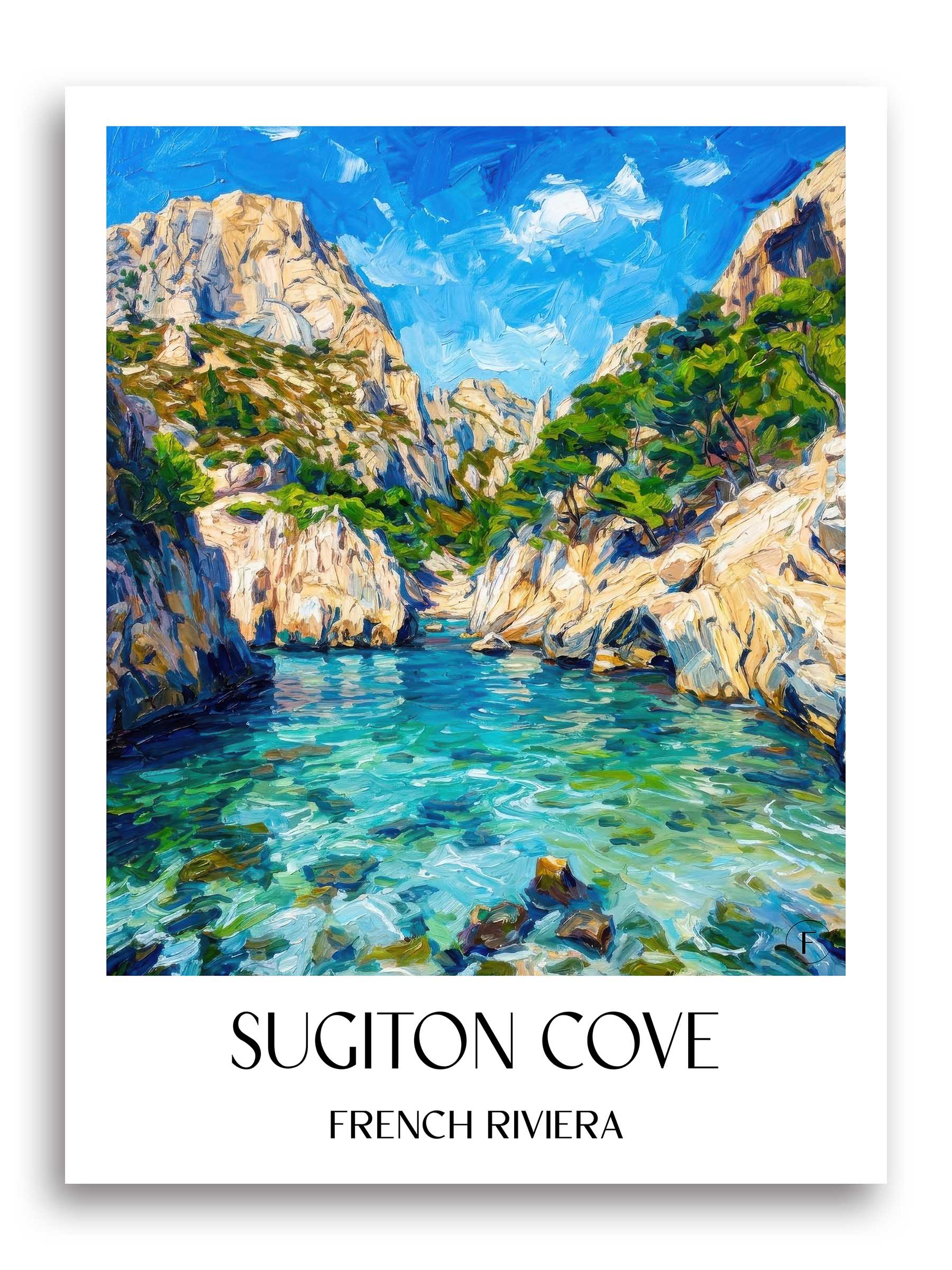 Calanque de Sugiton Poster - Côte d´Azur - Frankreich Kunstdruck - Ölgemälde von A4 bis A1 - favplace