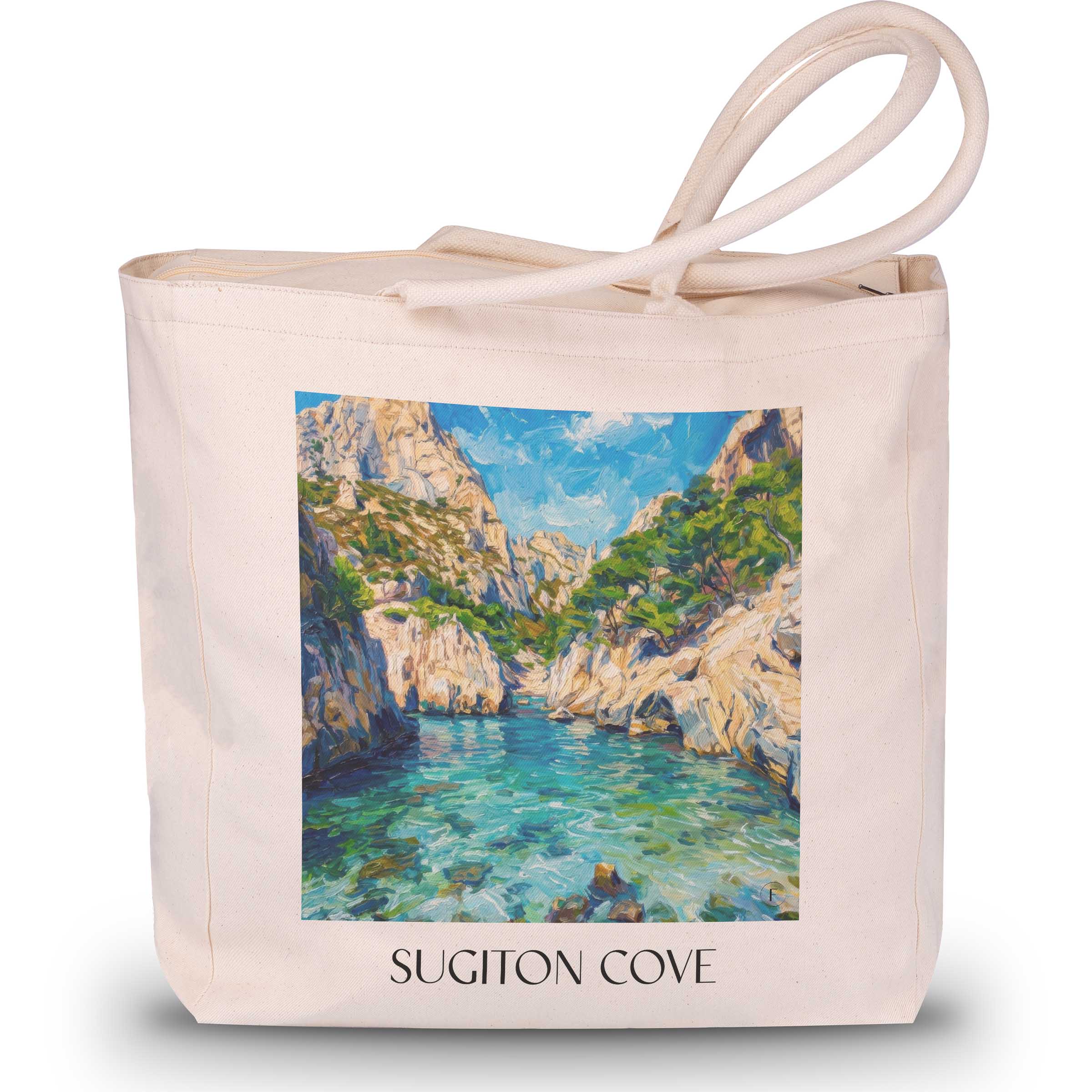 Calanque de Sugiton Shopping Tasche - Côte d´Azur - Frankreich Tote Bag - Einkaufstasche im Ölgemälde Stil - favplace