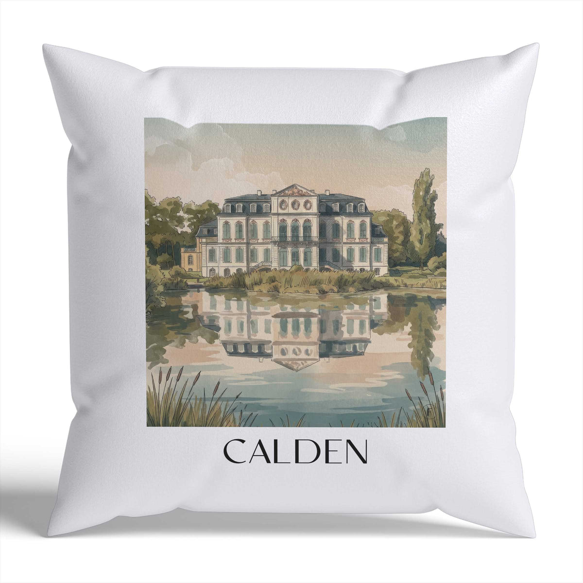 Calden Kissenhülle - Zierkissen Bezug - Hessen - Deutschland Kissen bzw. Kissenbezug im Aquarell Stil - favplace