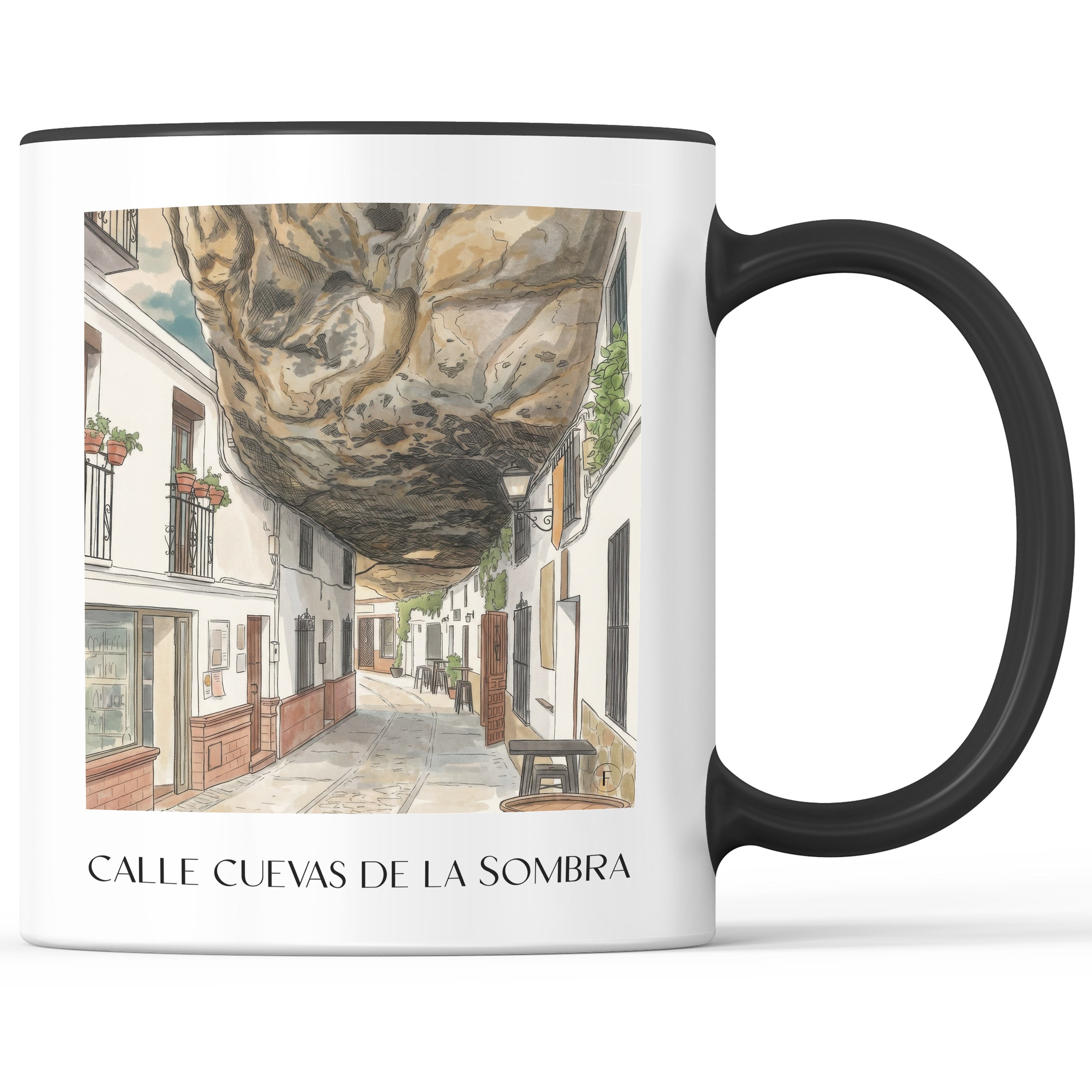 calle-cuevas-de-la-sombra-setenil-de-las-bodegas-spanien-kaffeebecher-aquarell