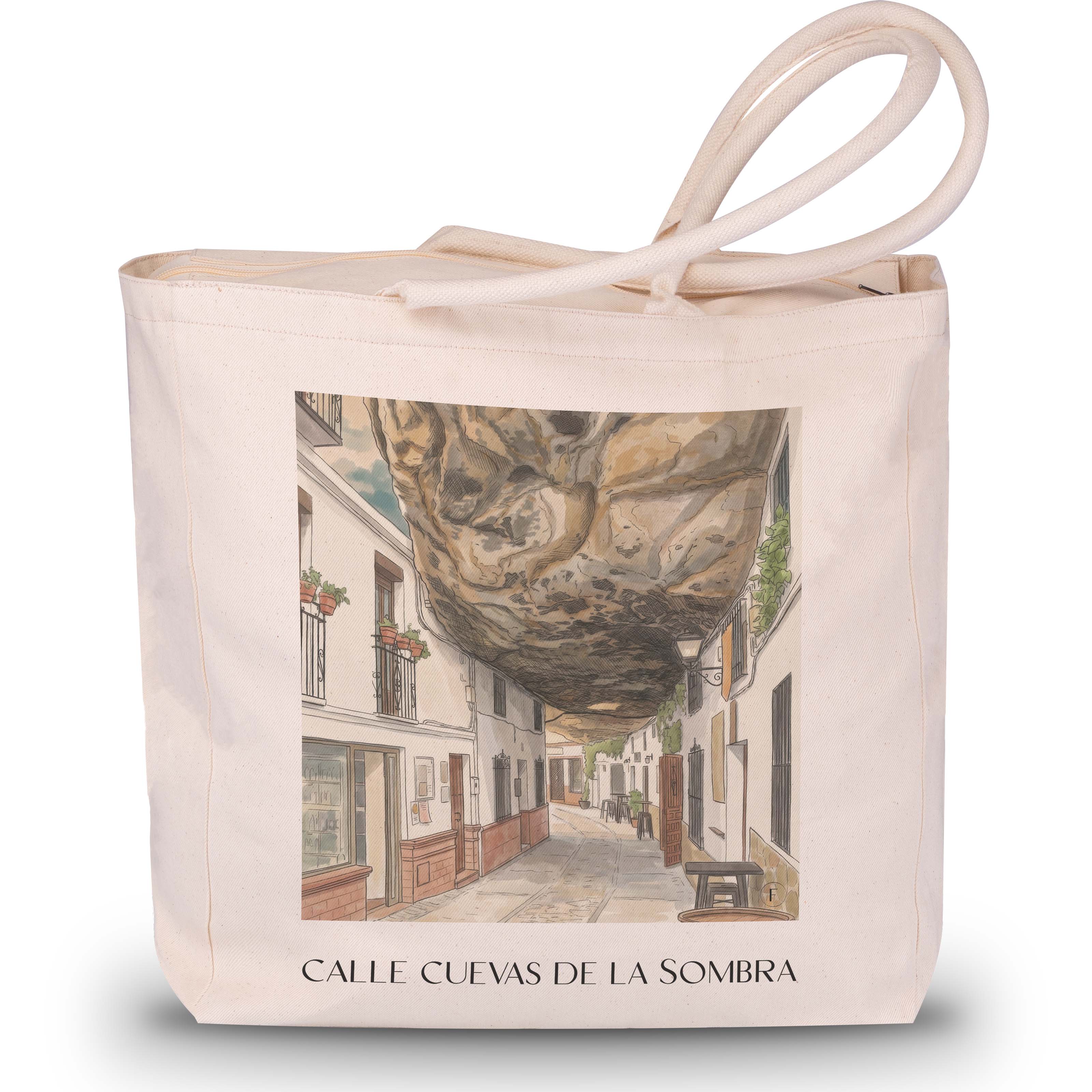 calle-cuevas-de-la-sombra-setenil-de-las-bodegas-spanien-einkaufstasche-aquarell