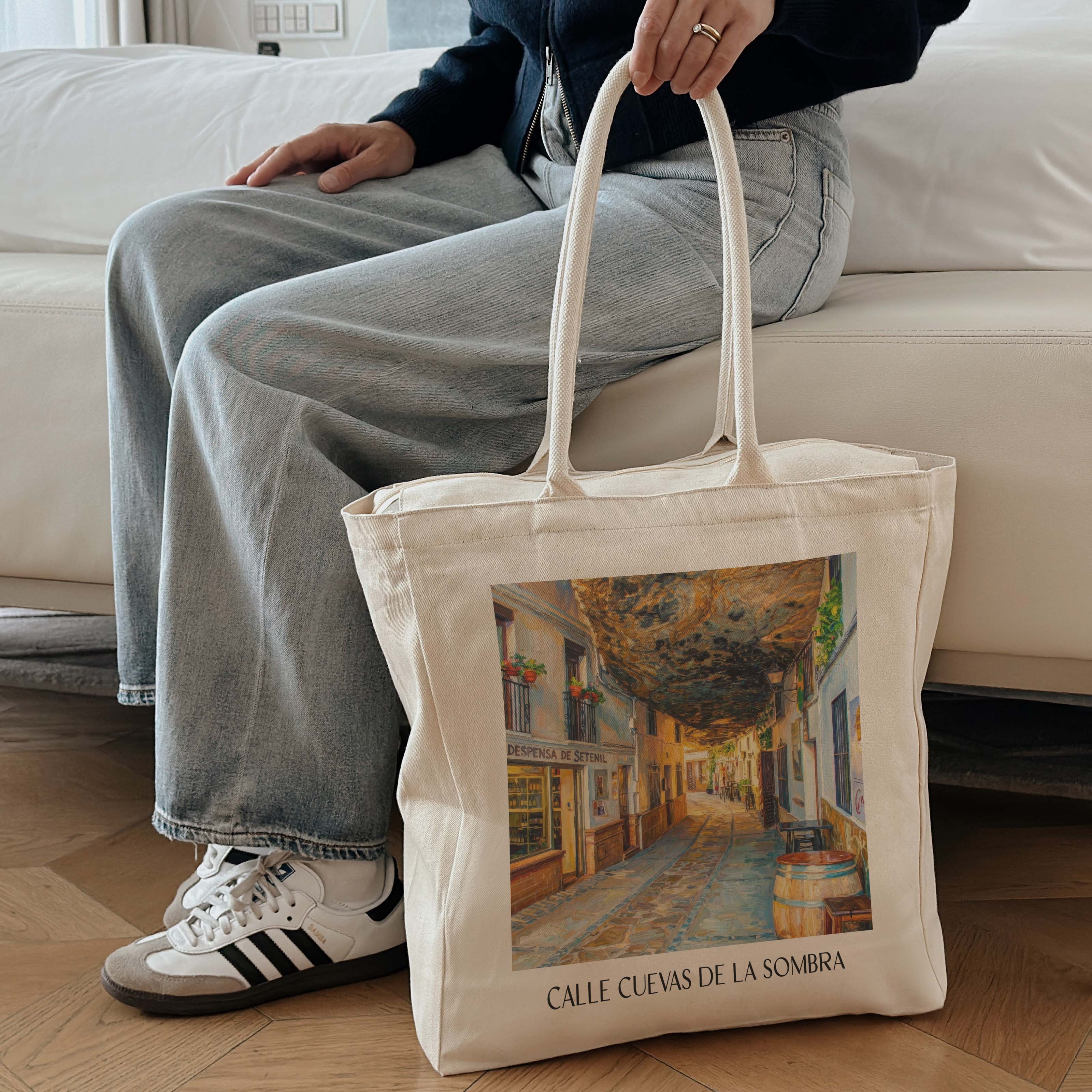 calle-cuevas-de-la-sombra-setenil-de-las-bodegas-spanien-einkaufstasche-oil-painting-oelgemaelde
