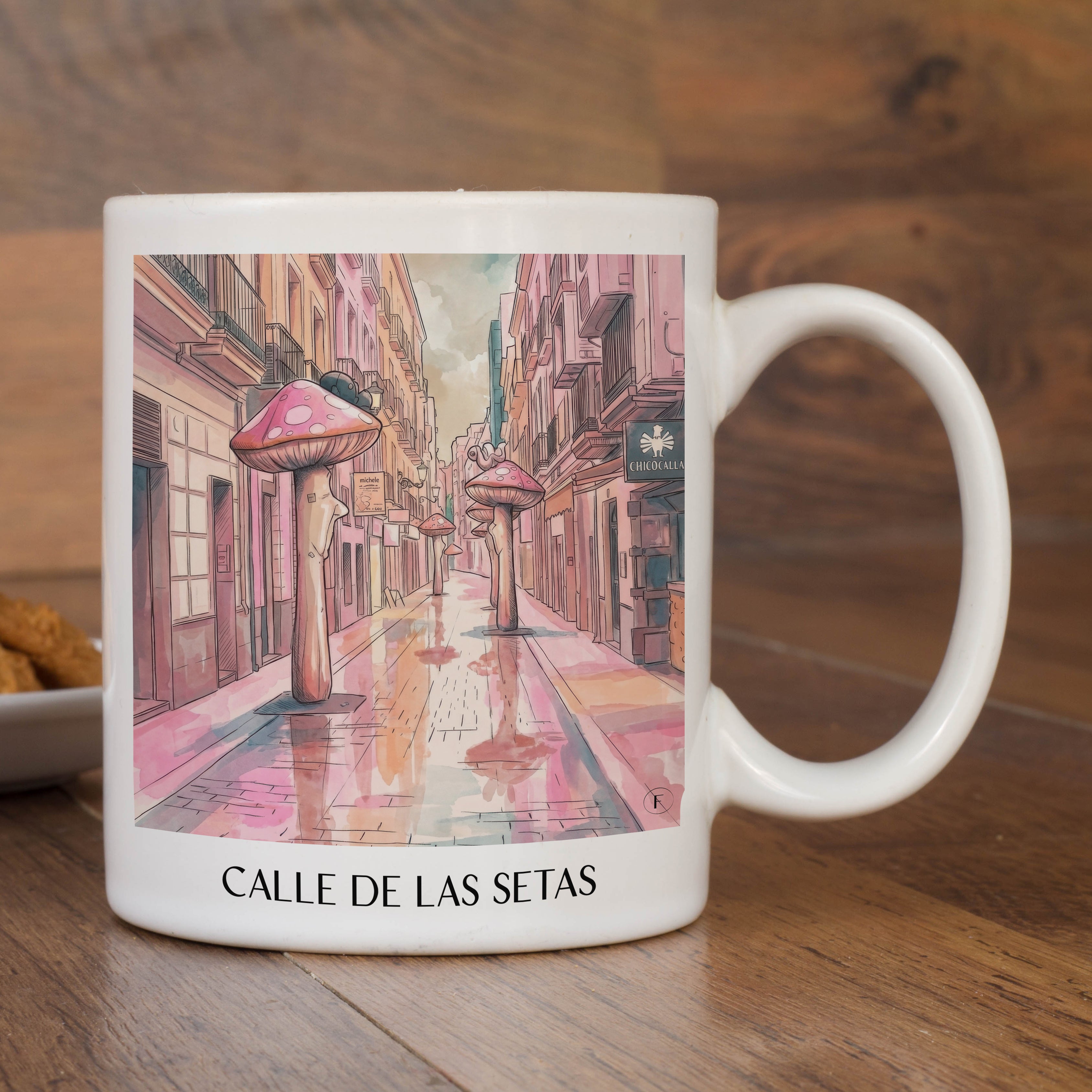 calle-de-las-setas-alicante-spanien-kaffeebecher-aquarell-pink-rosa