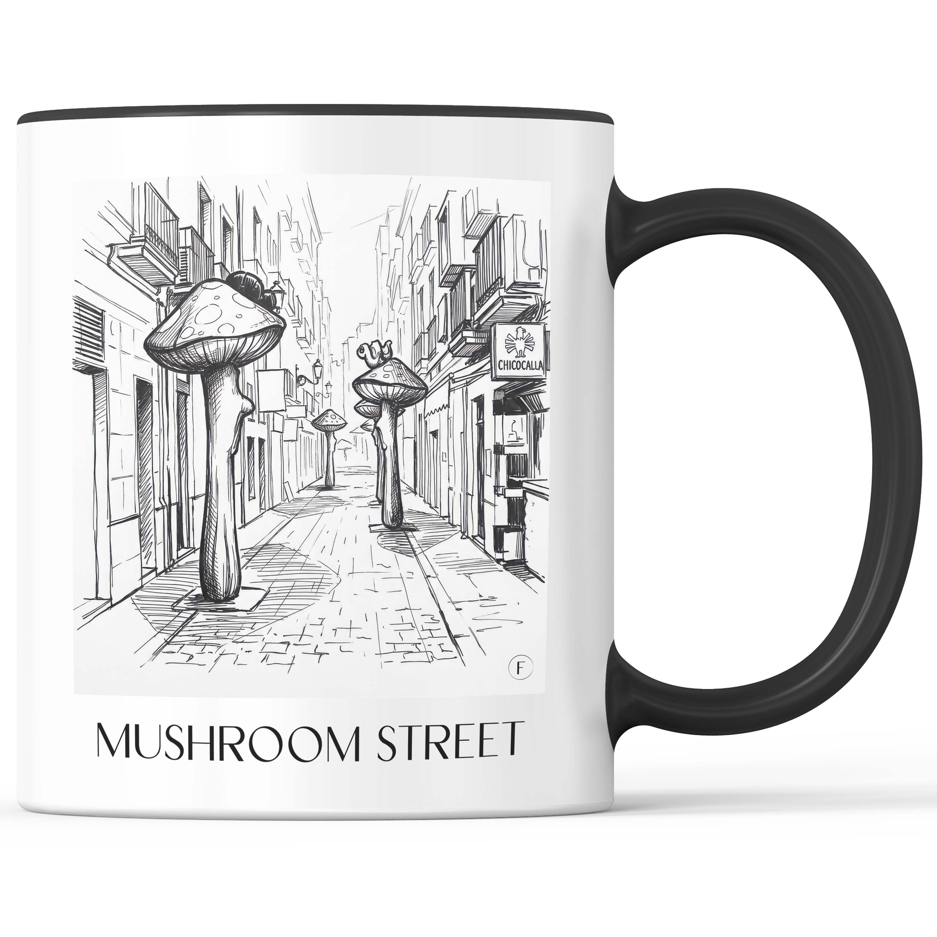 Calle de las Setas Kaffeebecher - Alicante - Spanien Becher - Kaffeetasse im Skizze Stil - favplace