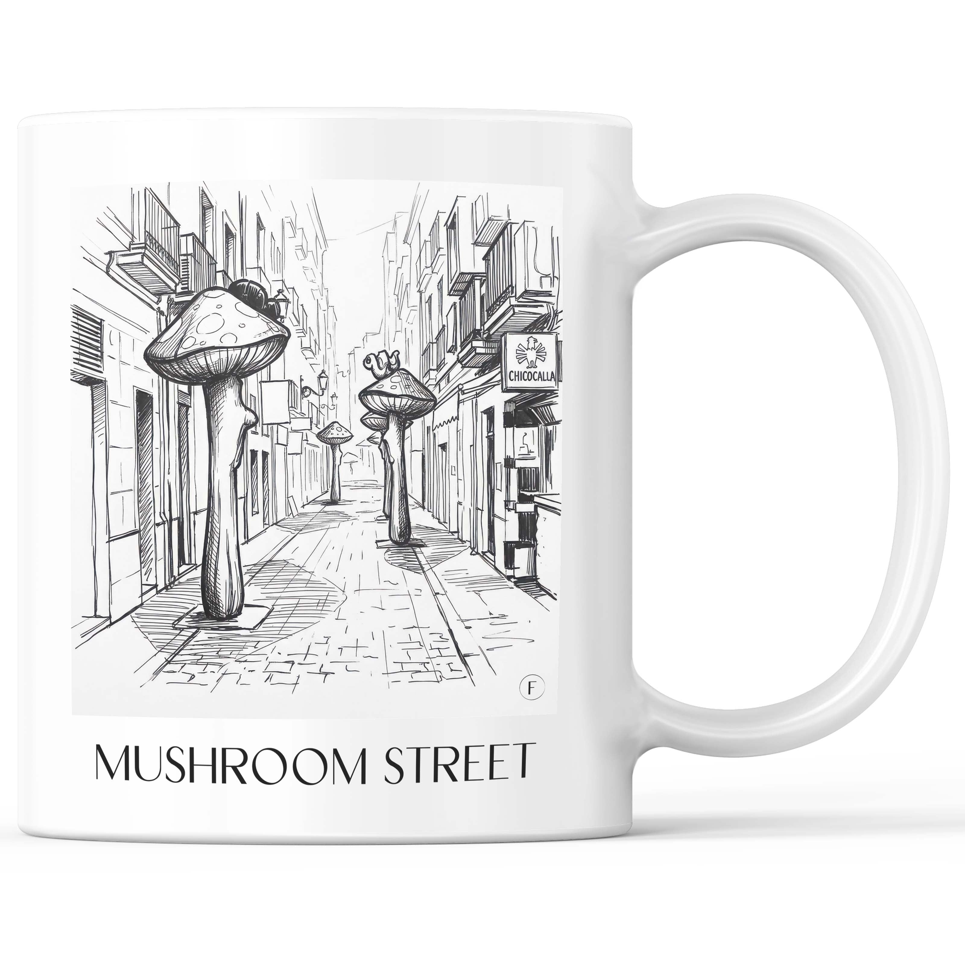 Calle de las Setas Kaffeebecher - Alicante - Spanien Becher - Kaffeetasse im Skizze Stil - favplace