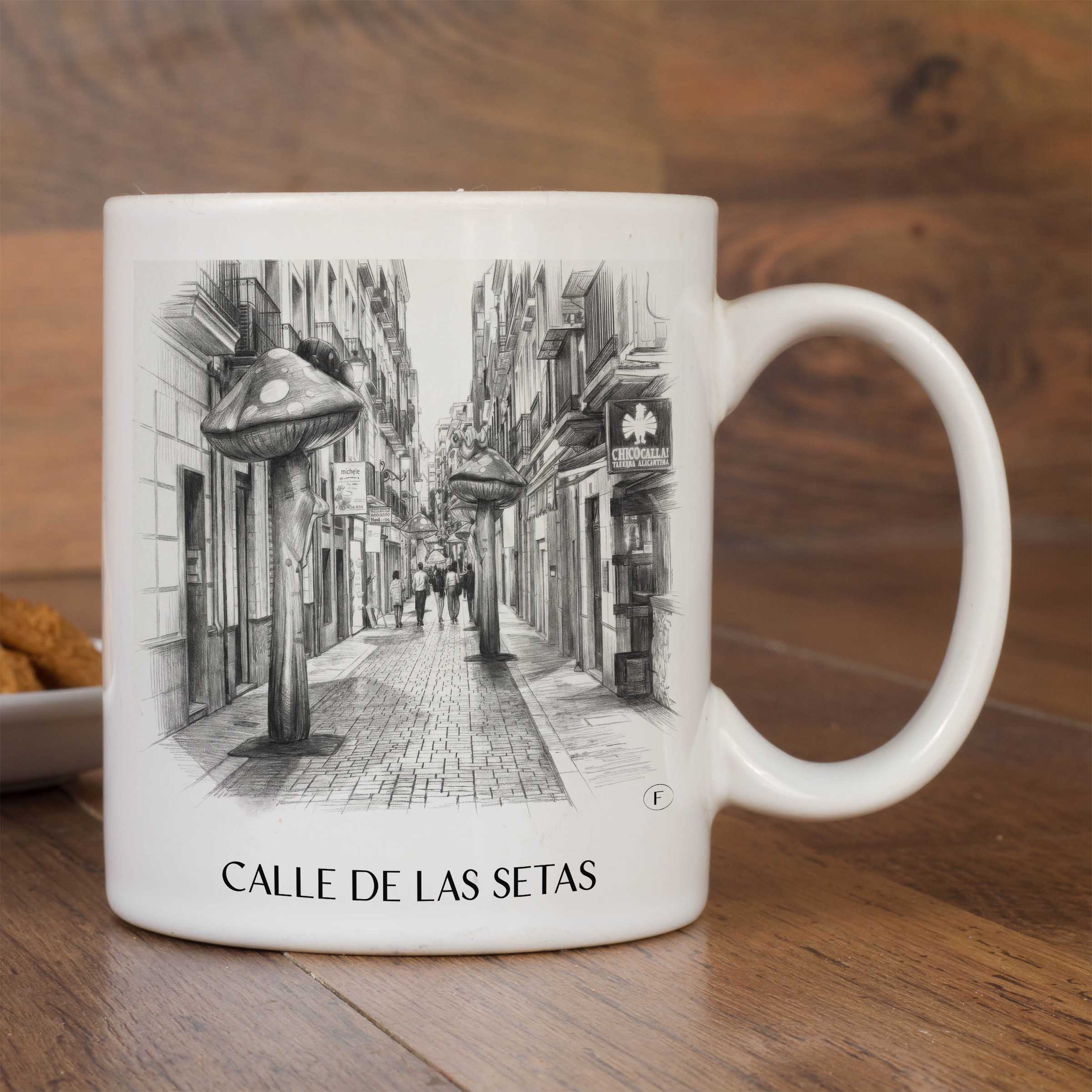 calle-de-las-setas-alicante-spanien-kaffeebecher-bleistift-zeichnung-drawing