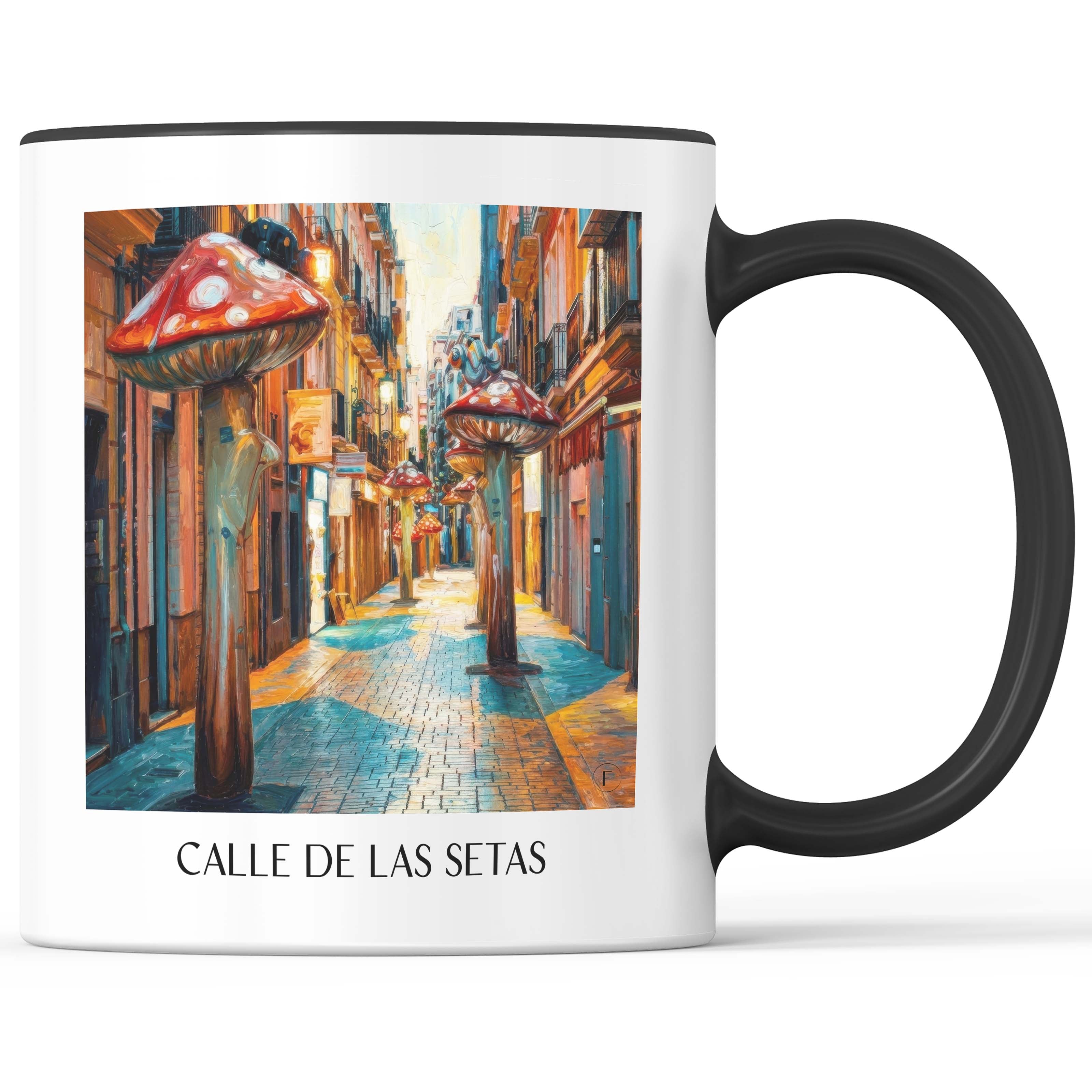 calle-de-las-setas-alicante-spanien-kaffeebecher-oil-painting-oelgemaelde