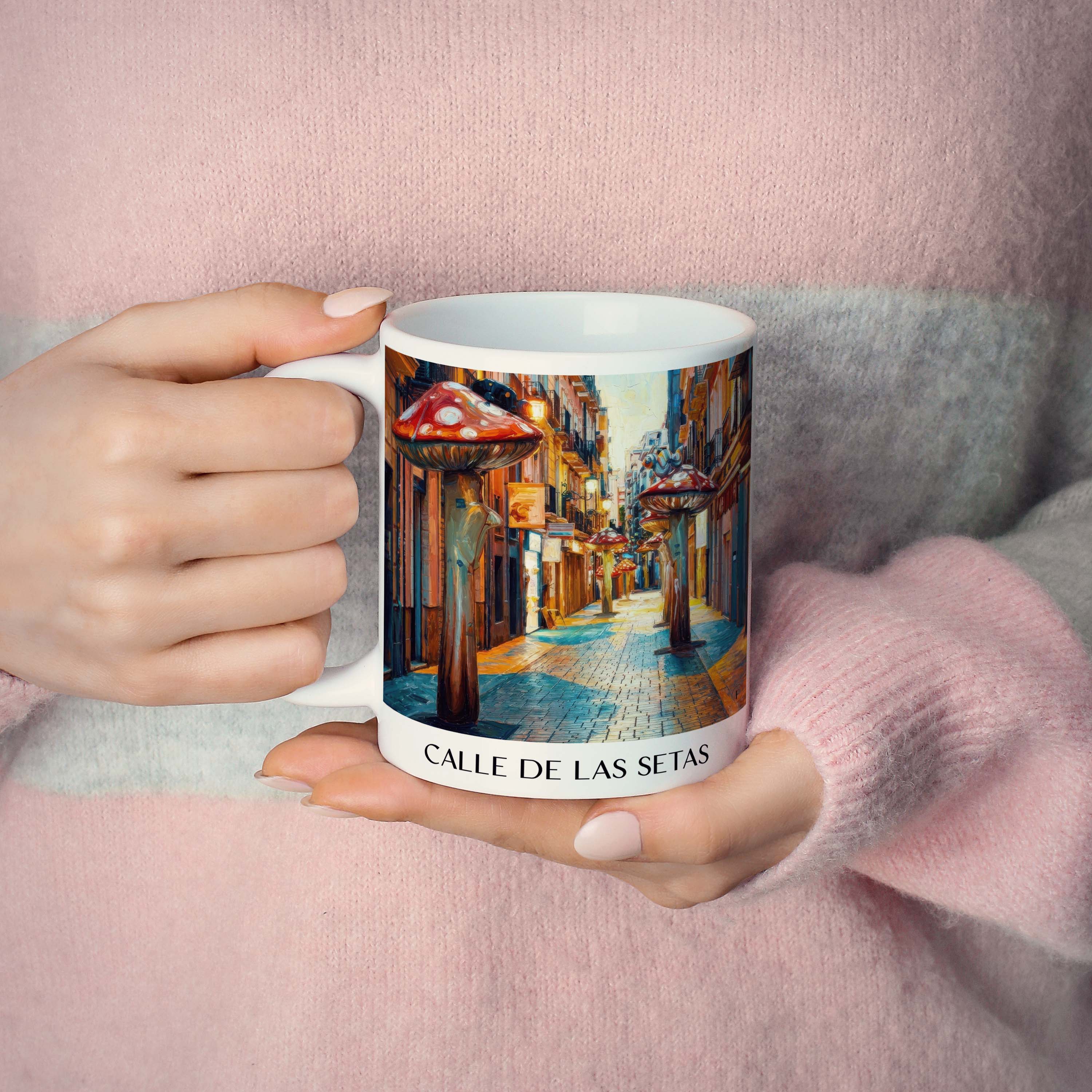calle-de-las-setas-alicante-spanien-kaffeebecher-oil-painting-oelgemaelde