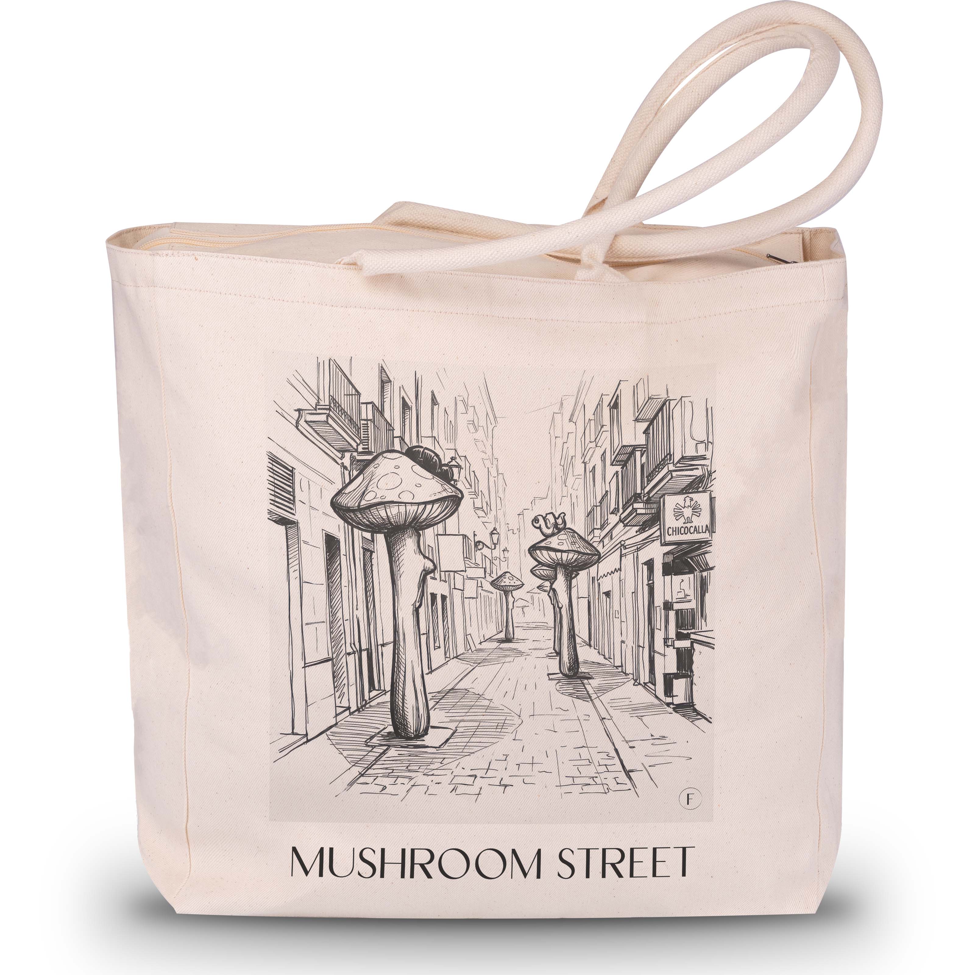 Calle de las Setas Shopping Tasche - Alicante - Spanien Tote Bag - Einkaufstasche im Skizze Stil - favplace