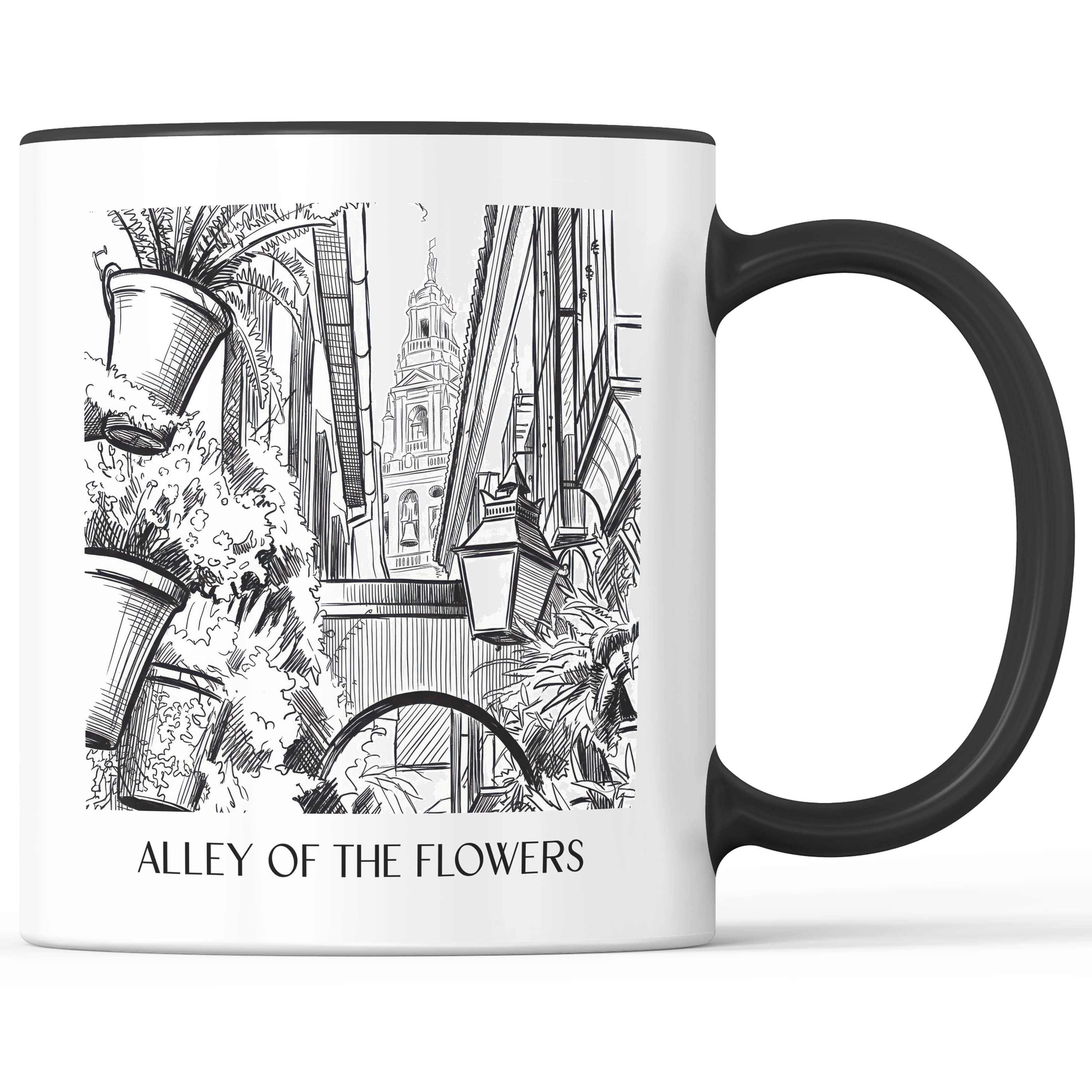 Calle de las flores Kaffeebecher - Córdoba - Spanien Becher - Kaffeetasse im Skizze Stil - favplace