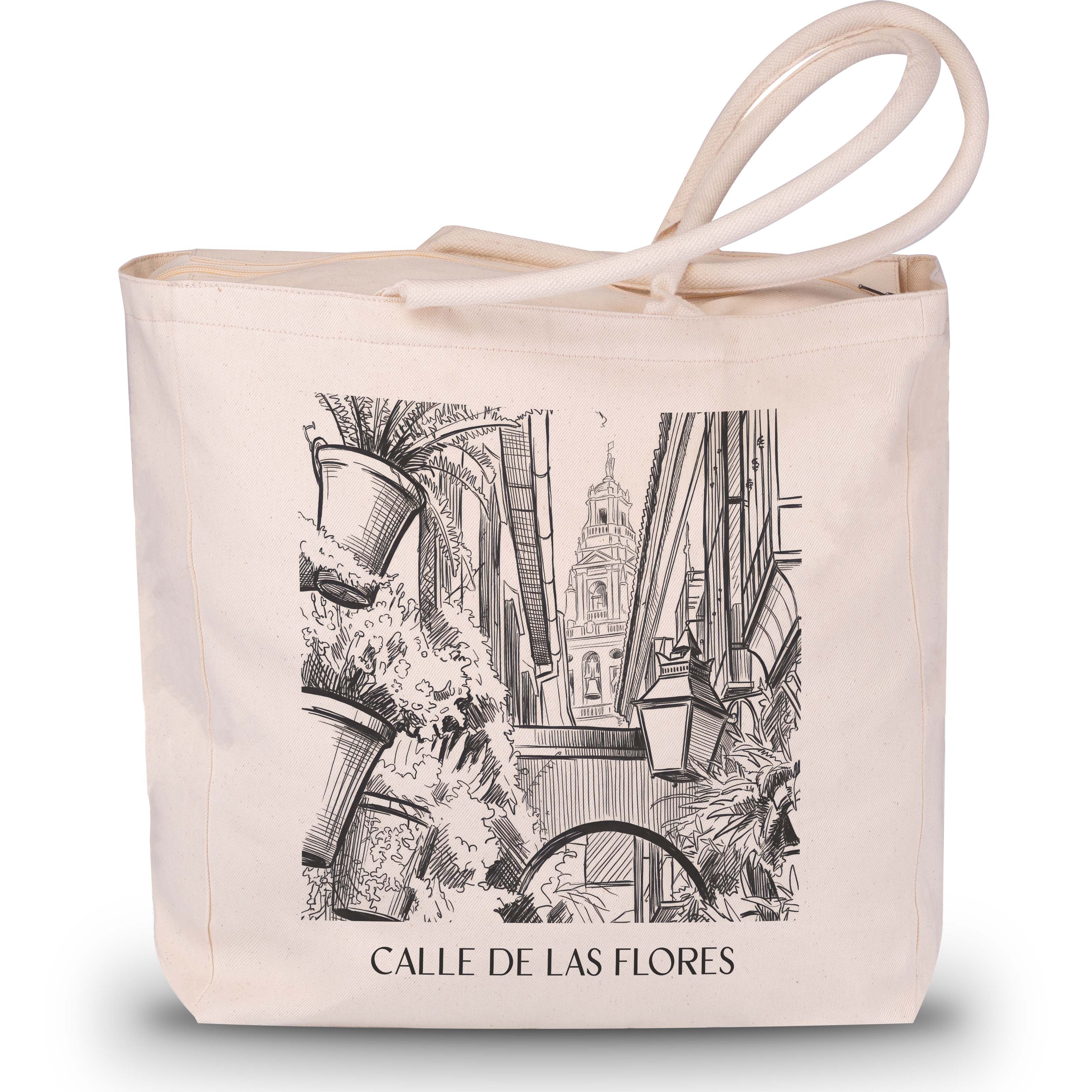 calle-de-las-flores-córdoba-spanien-einkaufstasche-skizze