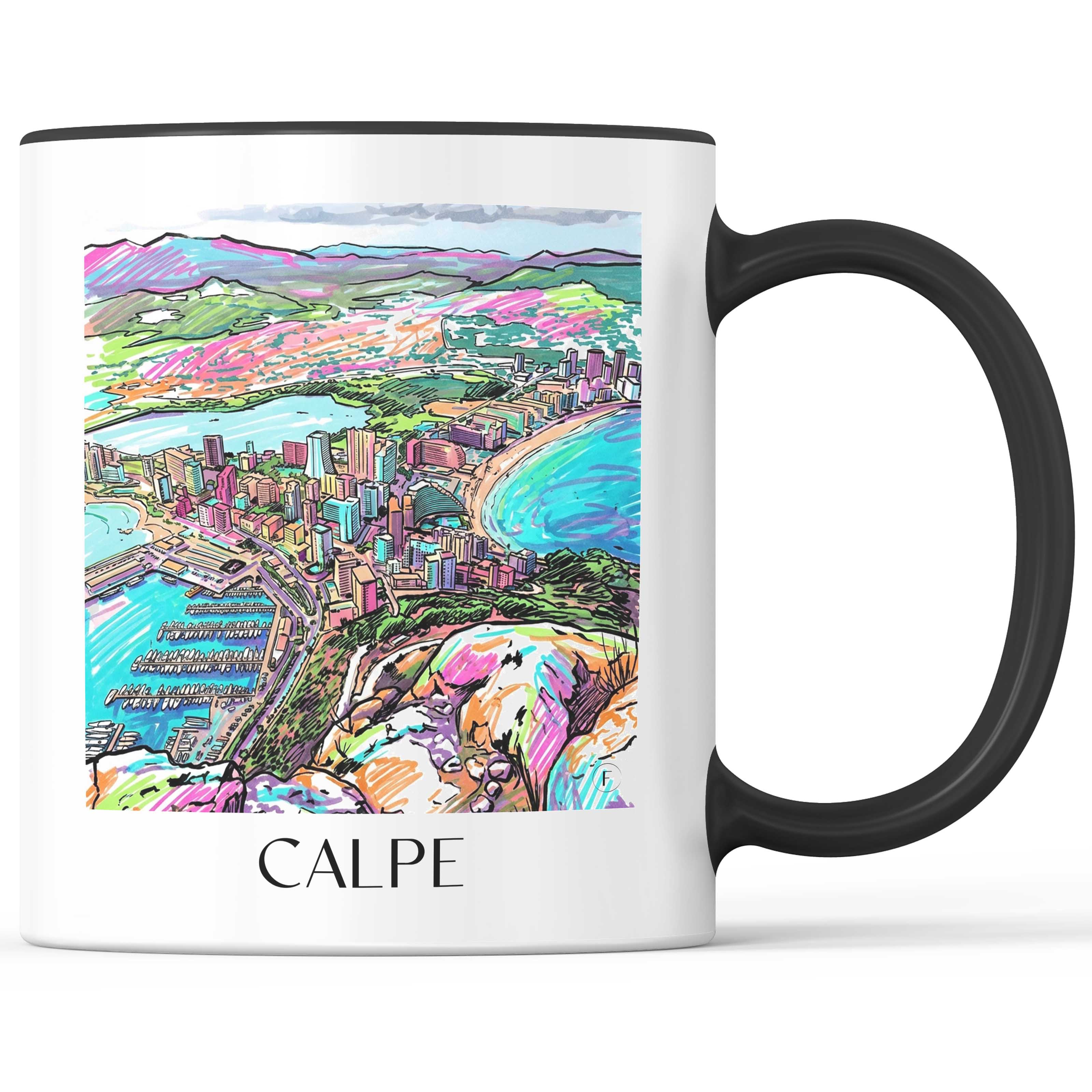Calpe Kaffeebecher - Spanien - Spanien und Spanien Becher - Kaffeetasse im Tag Graffiti Stil - favplace