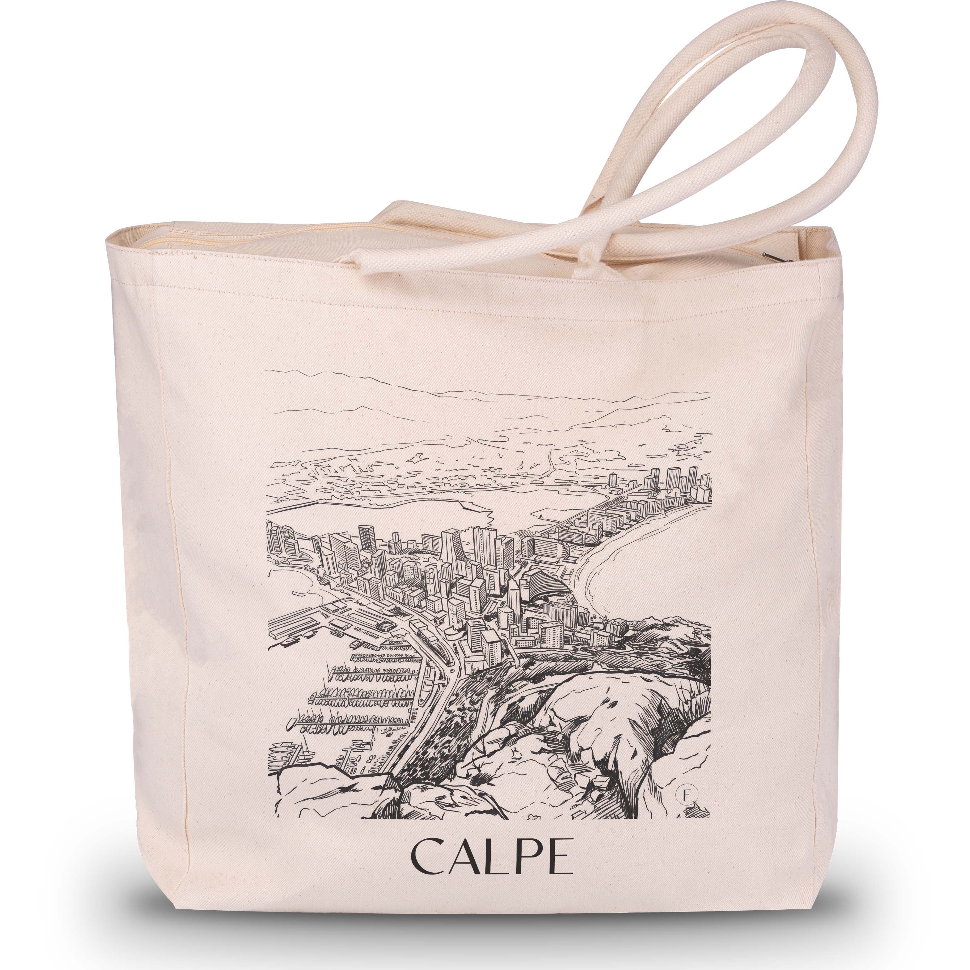 Calpe Shopping Tasche - Spanien - Spanien Tote Bag - Einkaufstasche im Skizze Stil - favplace