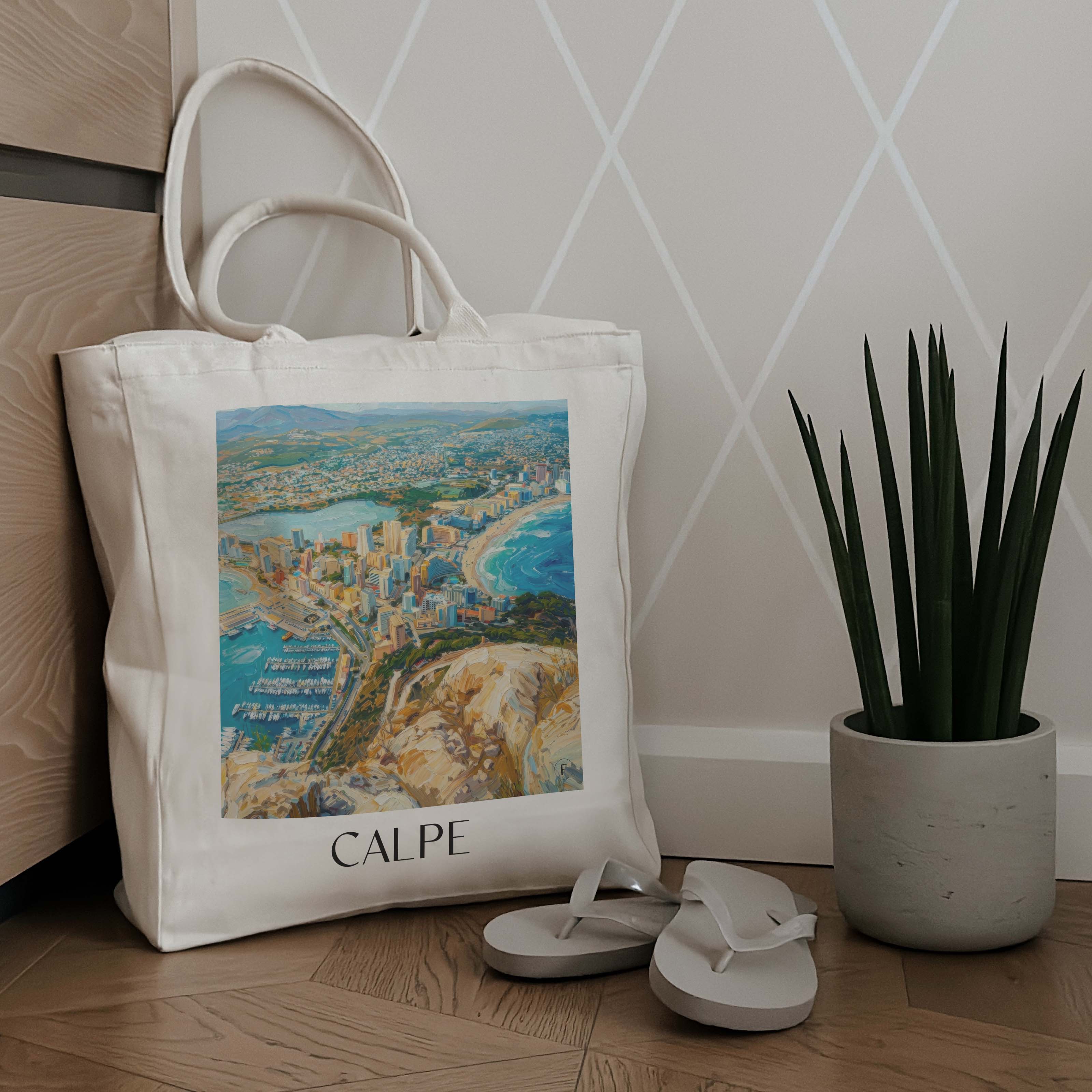 calpe-spanien-spanien-einkaufstasche-oil-painting-oelgemaelde
