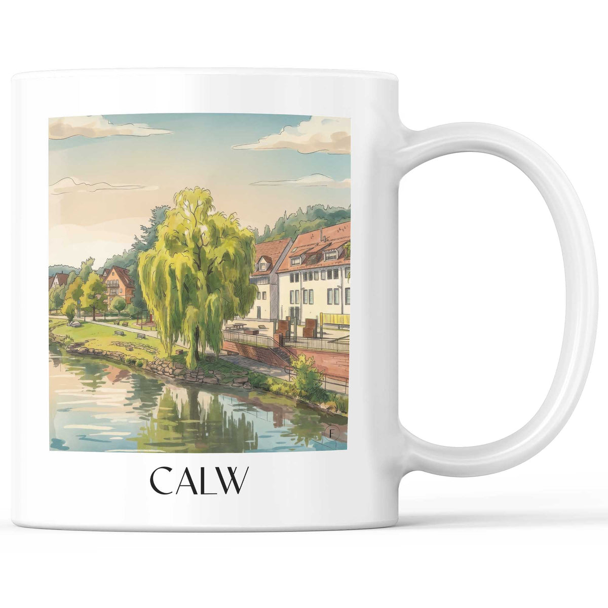 Calw Kaffeebecher - Nordschwarzwald - Deutschland Becher - Kaffeetasse im Aquarell Stil - favplace