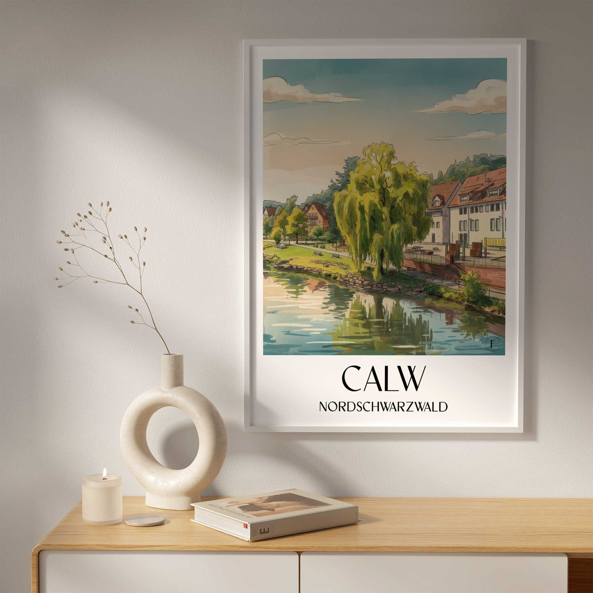 calw-nordschwarzwald-deutschland-poster-aquarell