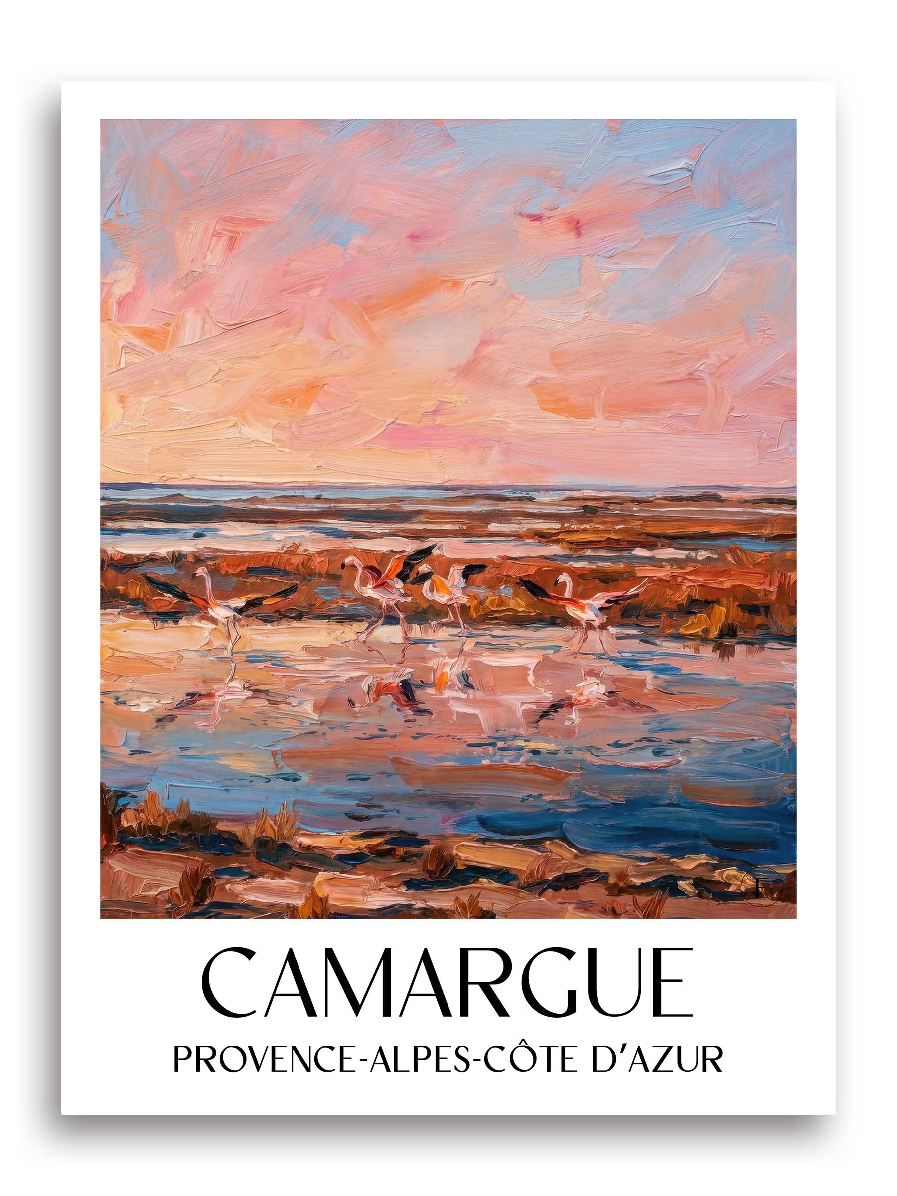 Camargue Poster - Provence - Frankreich Kunstdruck - Ölgemälde von A4 bis A1 - favplace