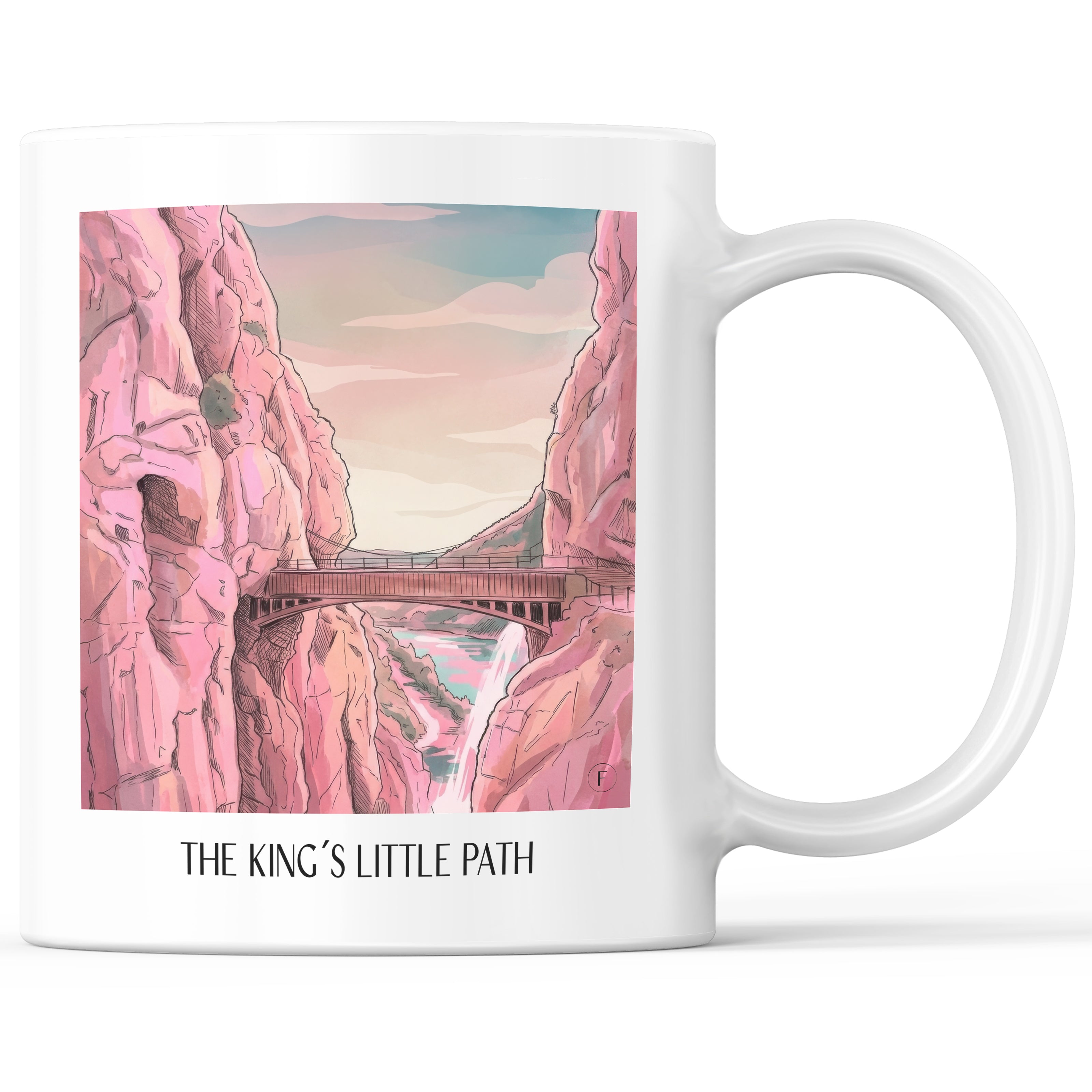 Caminito del Rey Kaffeebecher - Spanien - Spanien Becher - Kaffeetasse im Aquarell Pink Stil - favplace