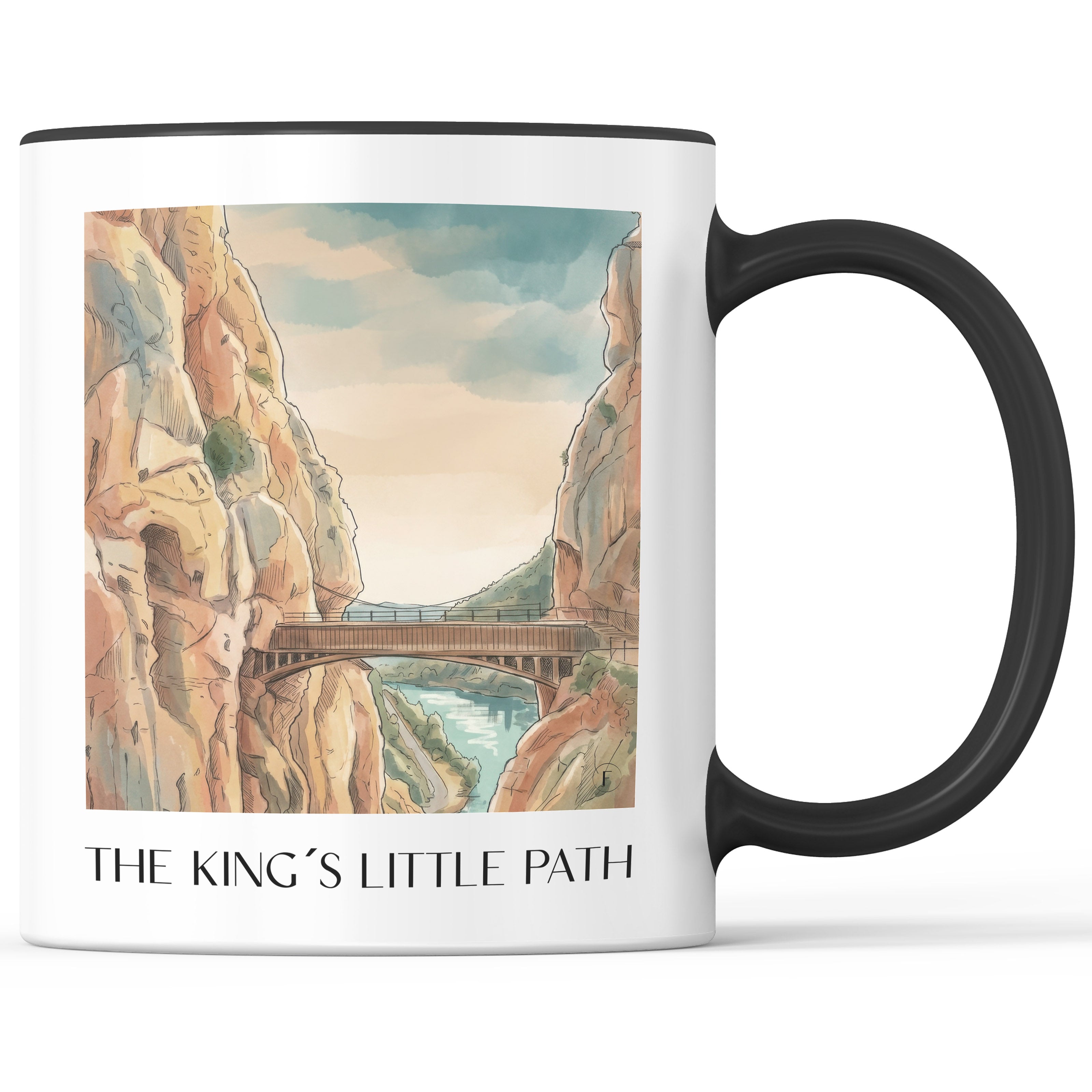 Caminito del Rey Kaffeebecher - Spanien - Spanien Becher - Kaffeetasse im Aquarell Stil - favplace