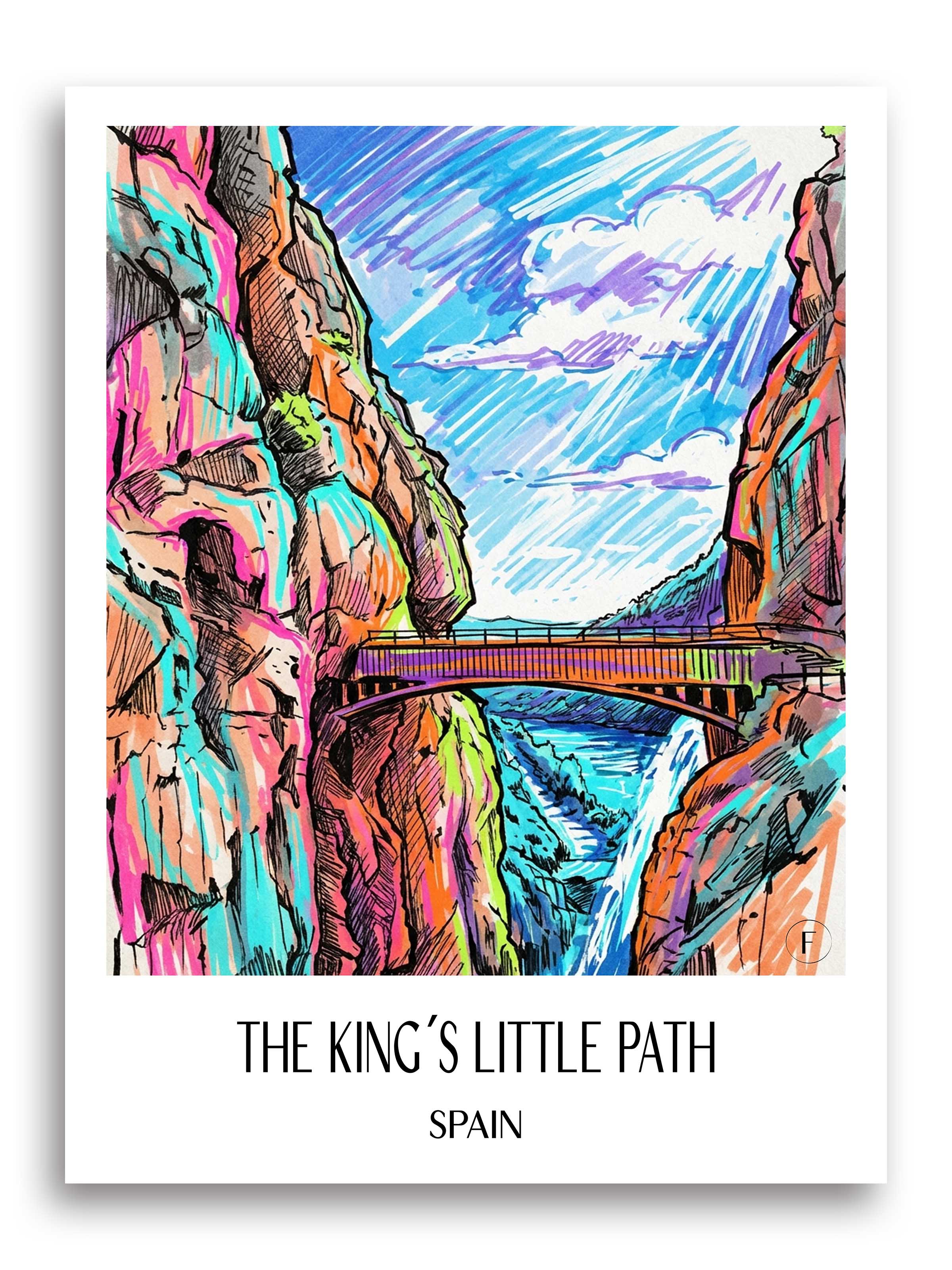 Caminito del Rey Poster - Spanien - Spanien Kunstdruck - Tag Graffiti von A4 bis A1 - favplace