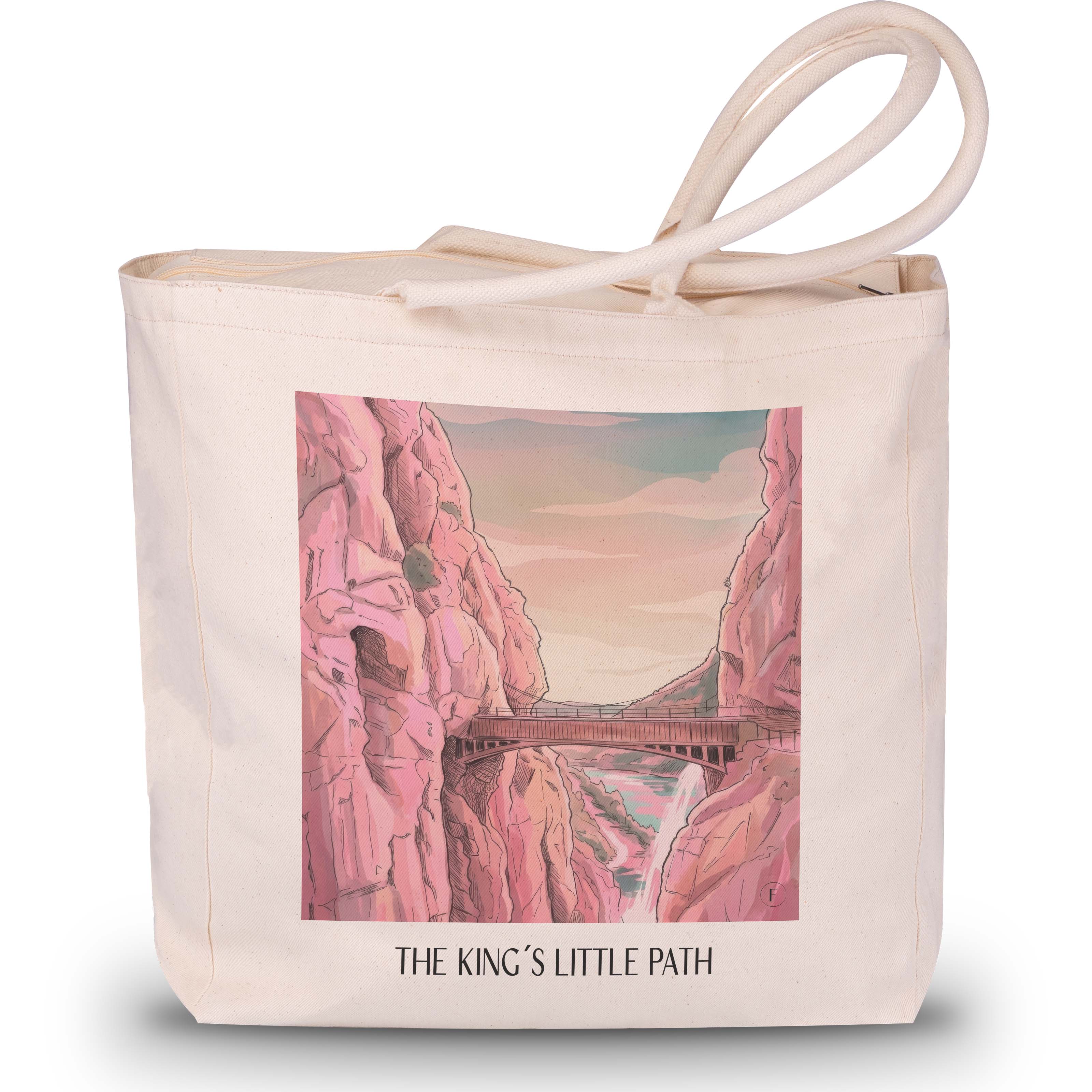 Caminito del Rey Shopping Tasche - Spanien - Spanien Tote Bag - Einkaufstasche im Aquarell Pink Stil - favplace