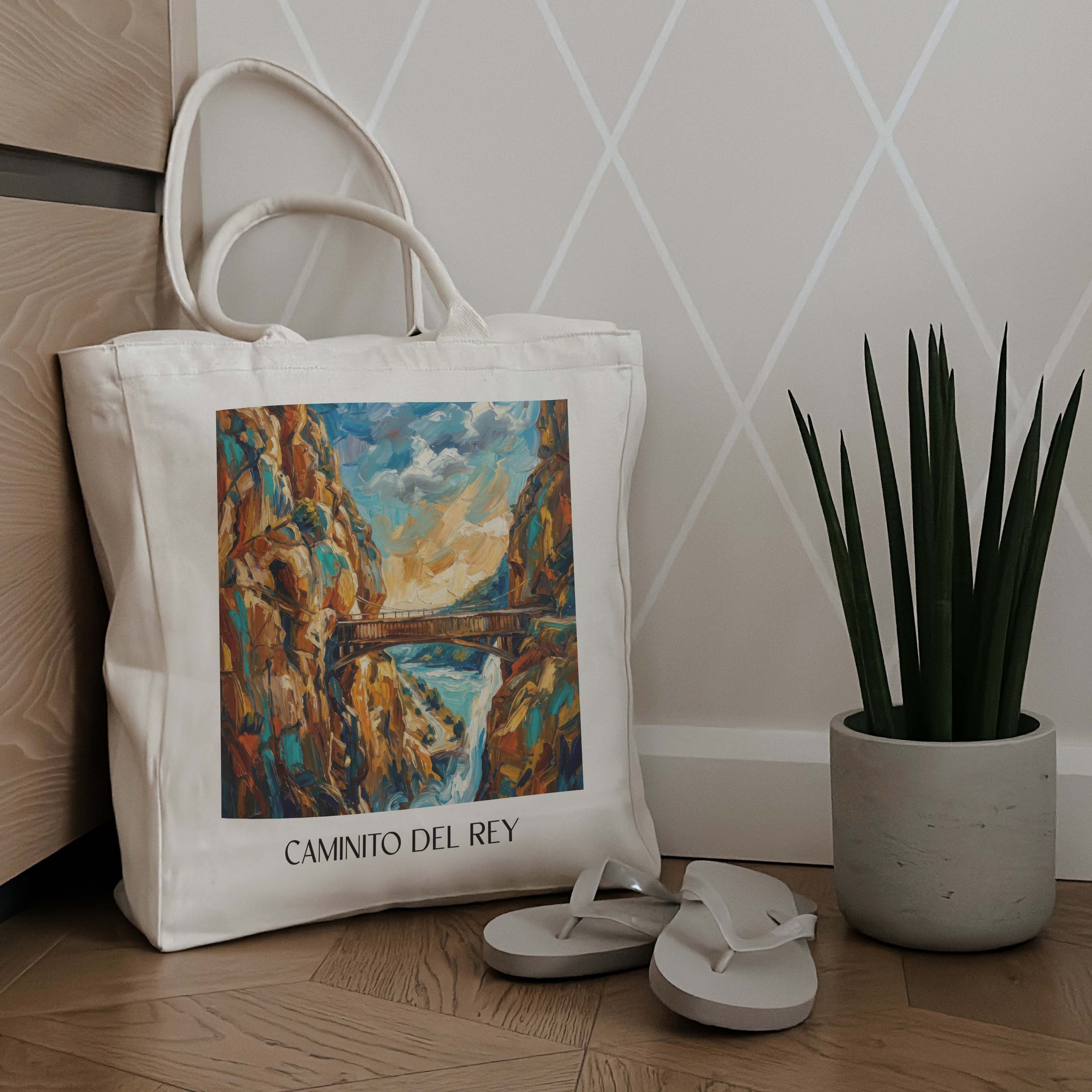 caminito-del-rey-spanien-spanien-einkaufstasche-oil-painting-oelgemaelde