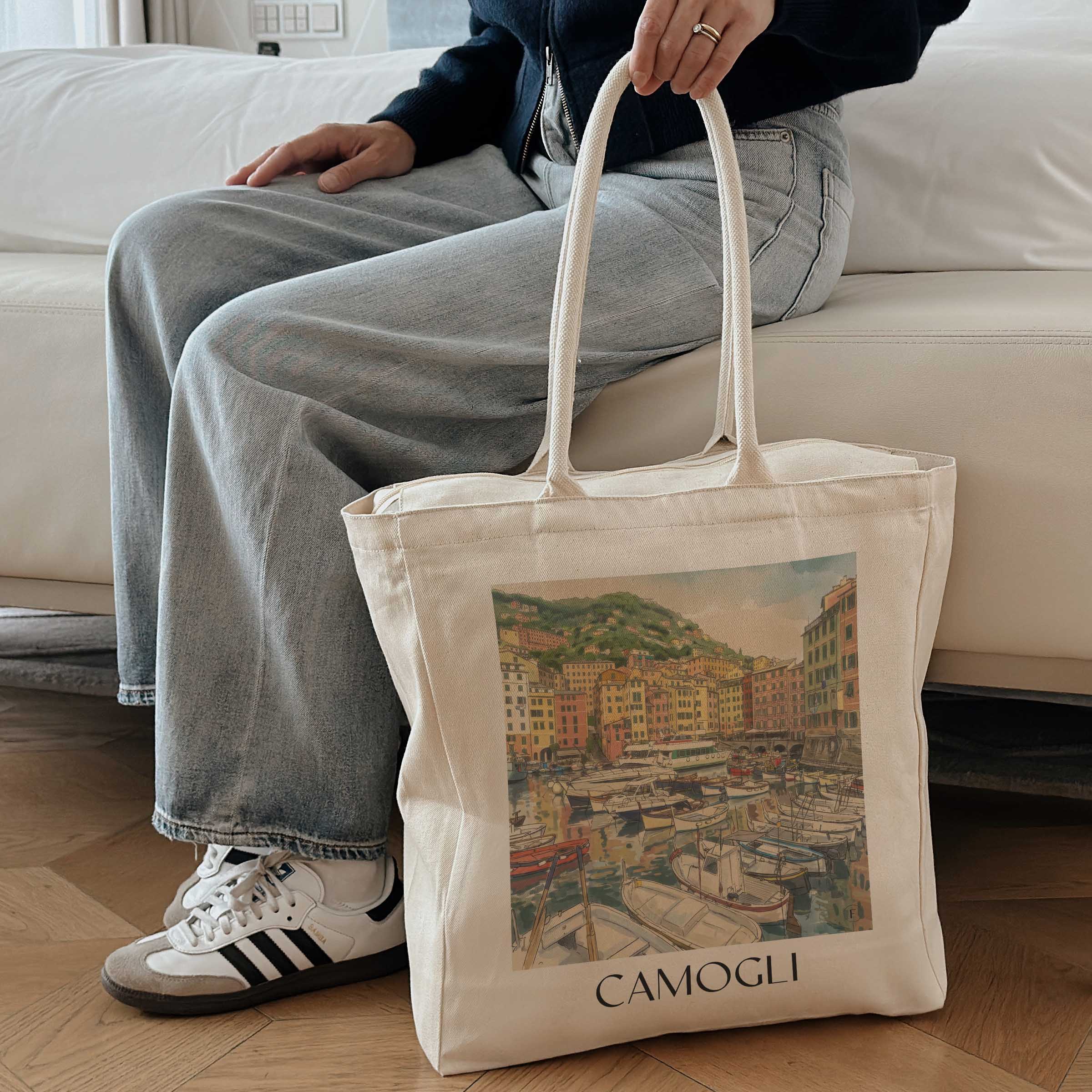 camogli-ligurien-italien-einkaufstasche-aquarell