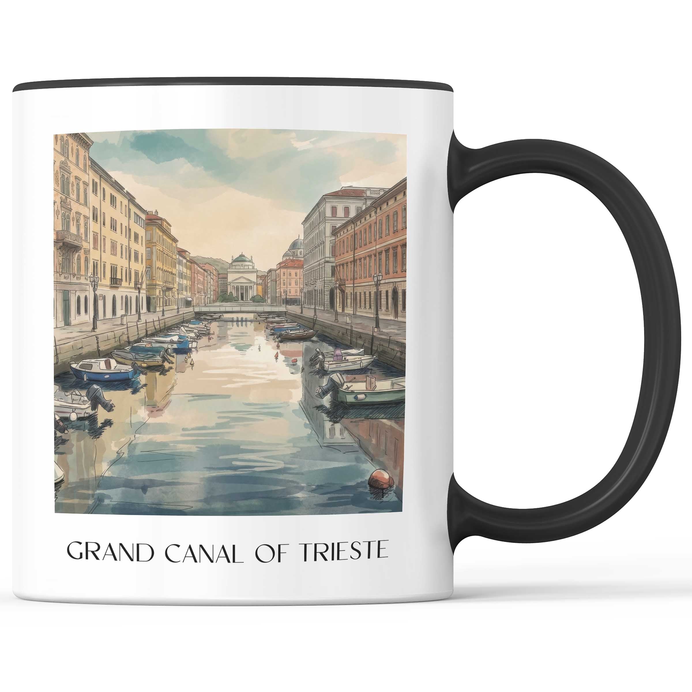 Canal Grande di Trieste Kaffeebecher - Italien - Italien Becher - Kaffeetasse im Aquarell Stil - favplace