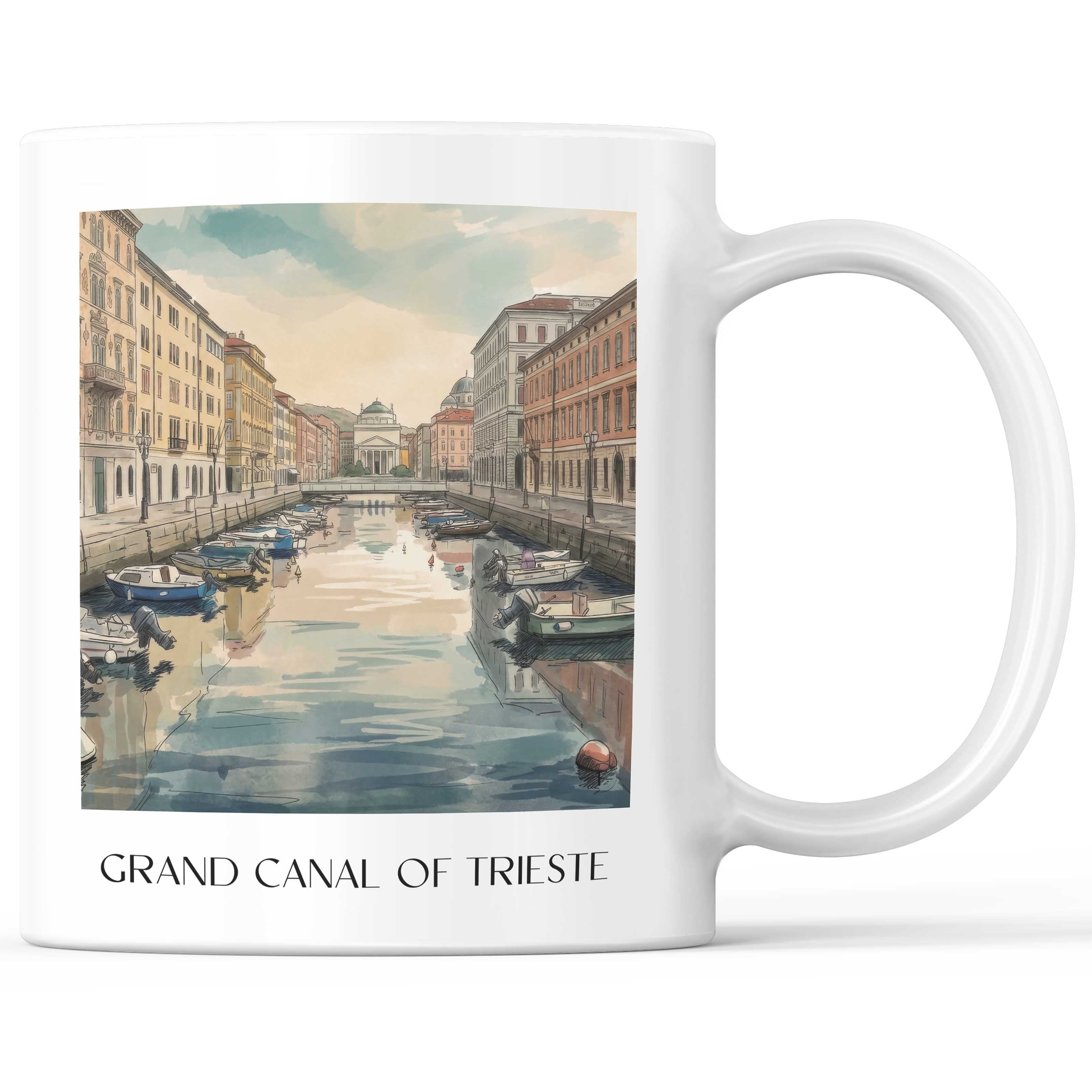 Canal Grande di Trieste Kaffeebecher - Italien - Italien Becher - Kaffeetasse im Aquarell Stil - favplace