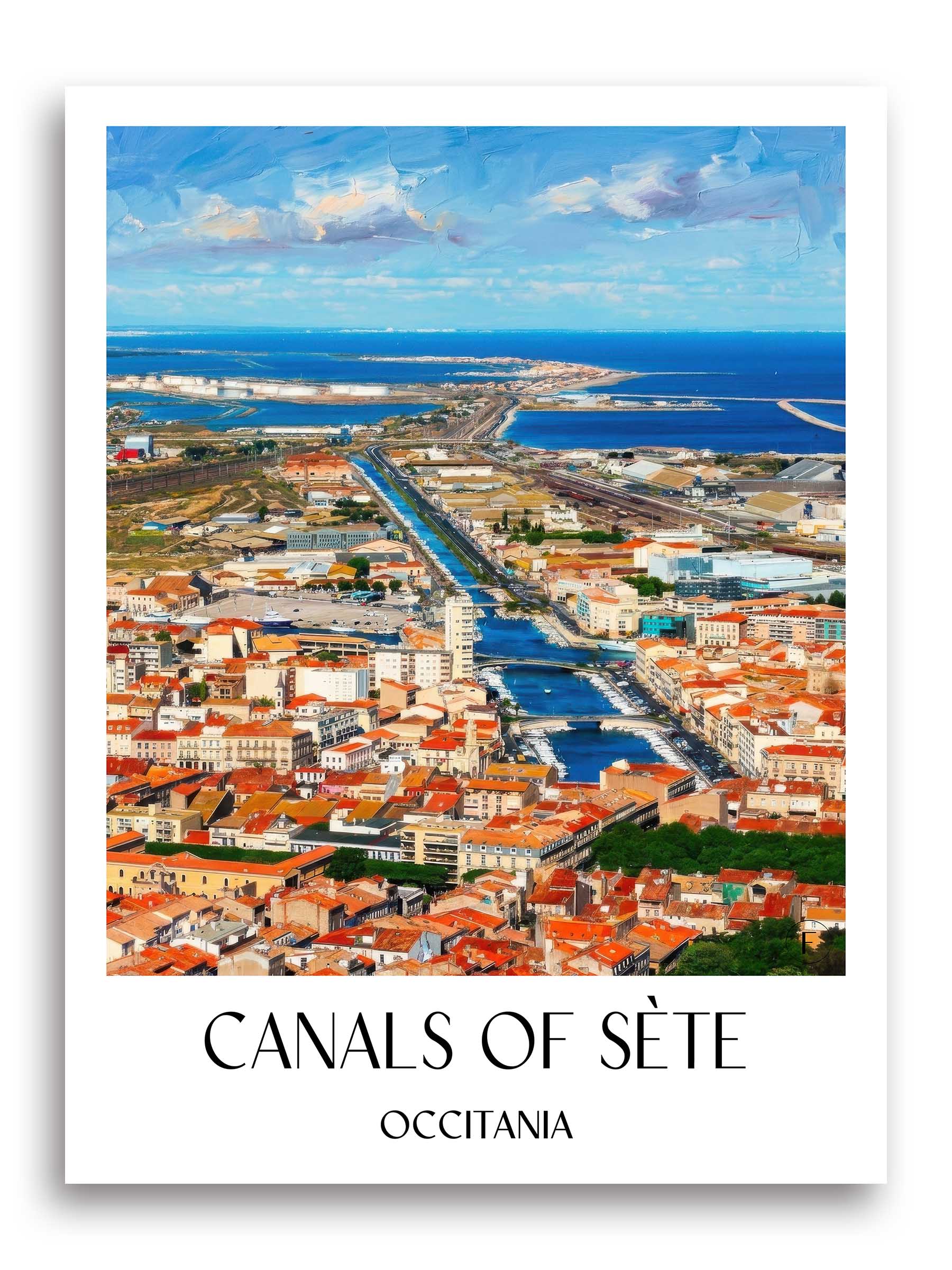 Canaux de Sète Poster - Okzitanien - Frankreich Kunstdruck - Ölgemälde von A4 bis A1 - favplace