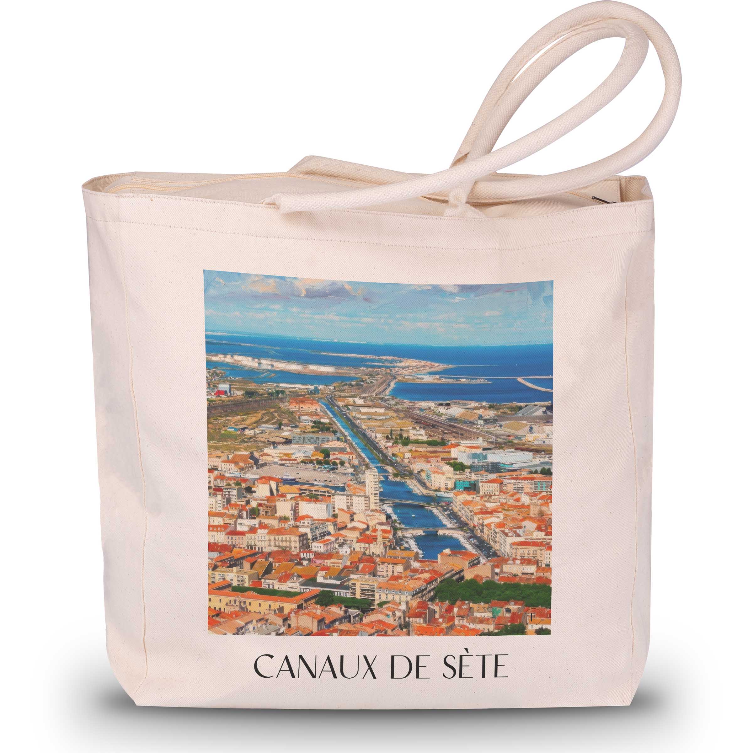 canaux-de-sète--okzitanien-frankreich-einkaufstasche-oil-painting-oelgemaelde