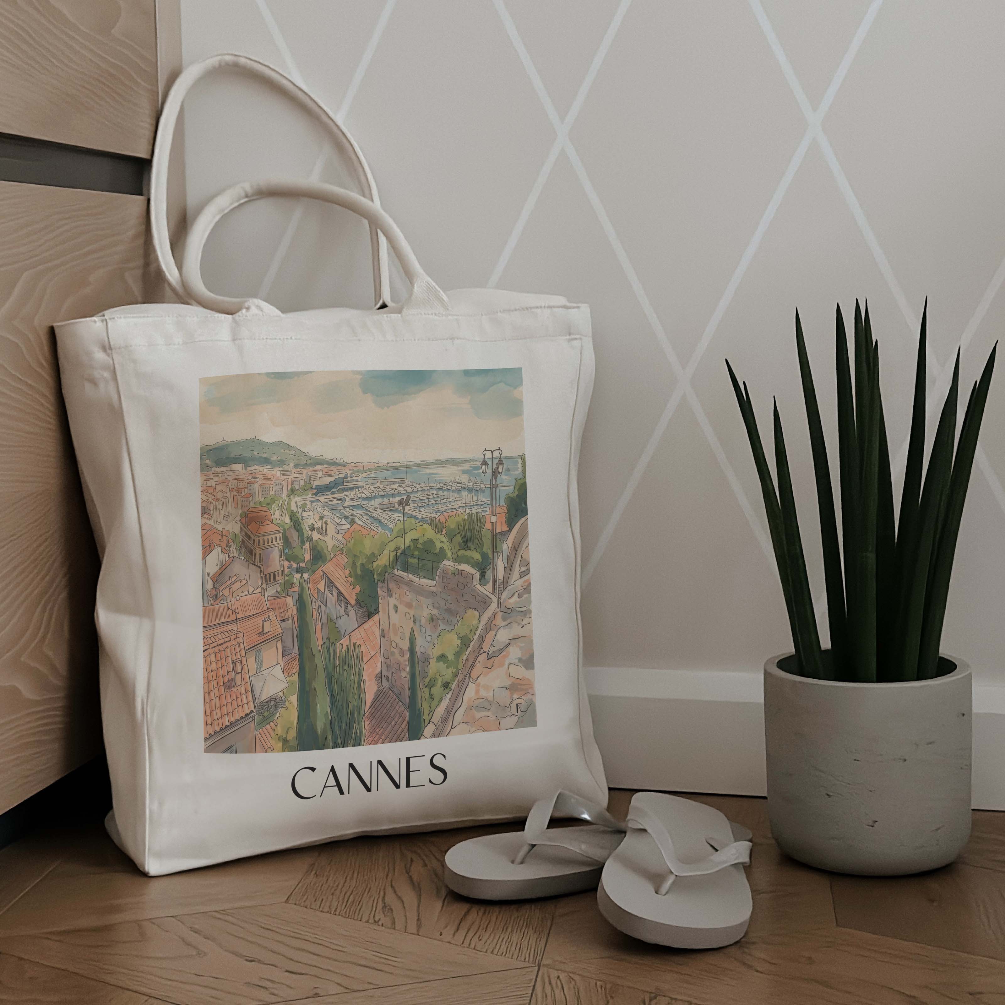 cannes-frankreich-einkaufstasche-aquarell