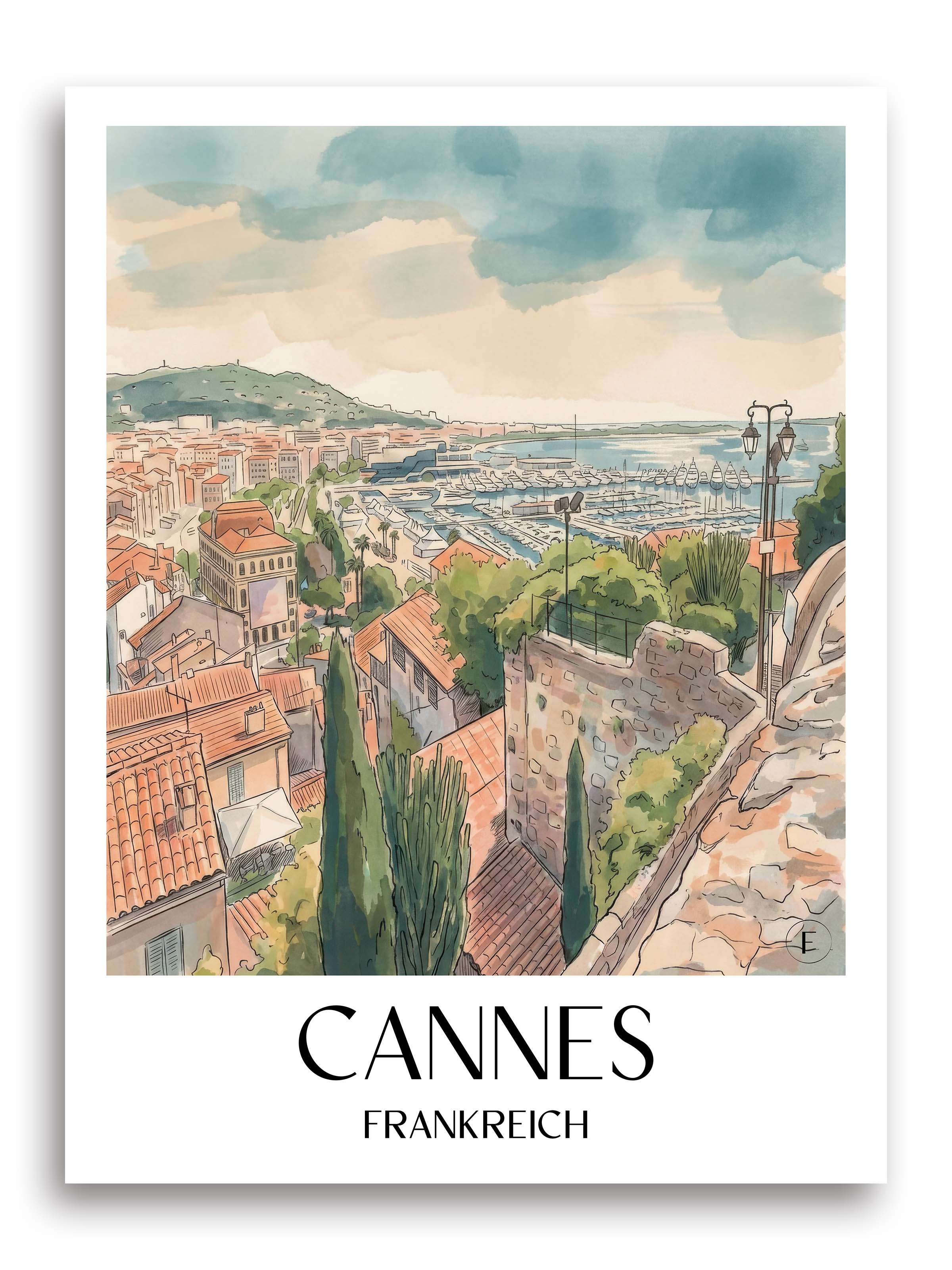 cannes-frankreich-poster-aquarell