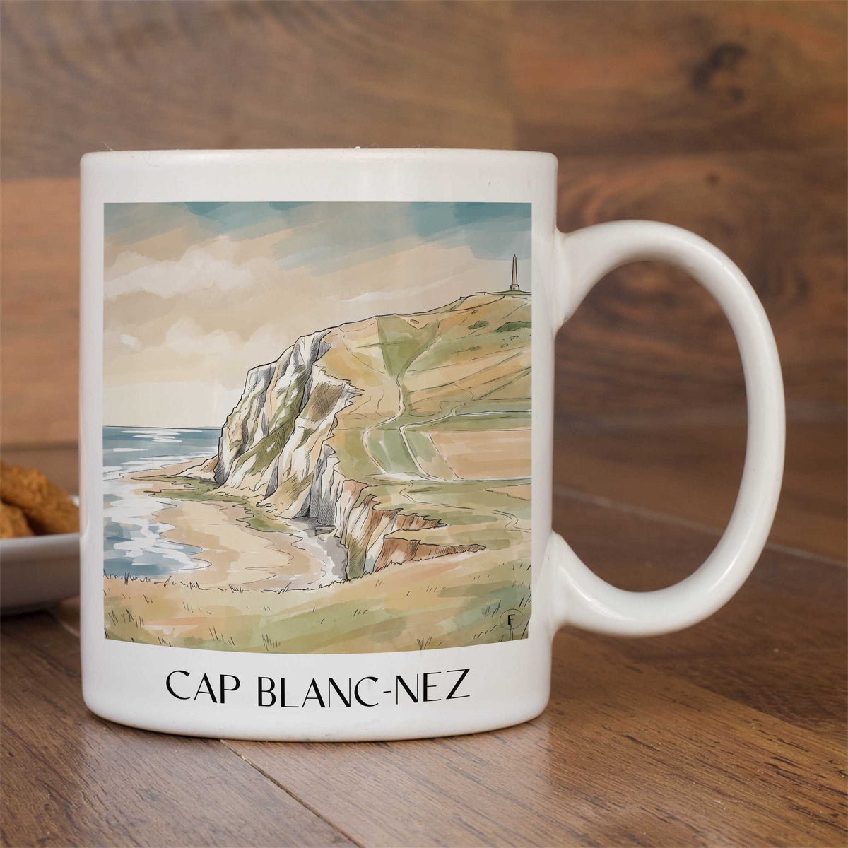 cap-blanc-nez-côte-d'opale-frankreich-kaffeebecher-aquarell