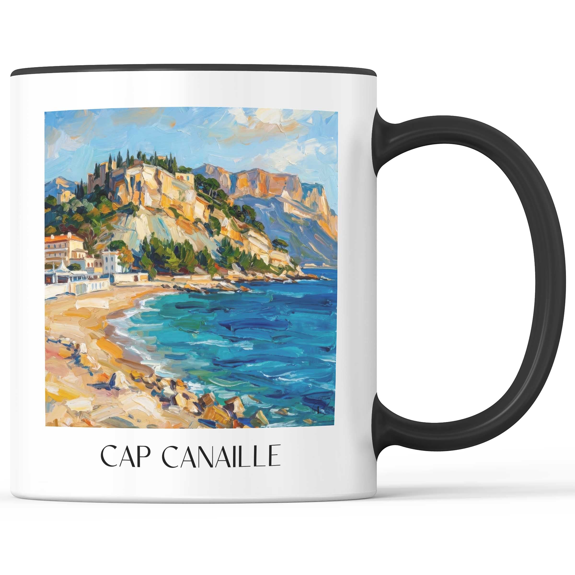 Cap Canaille Kaffeebecher - Cassis - Frankreich Becher - Kaffeetasse im Ölgemälde Stil - favplace