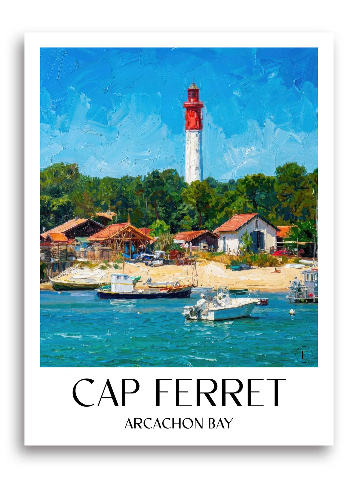 Cap Ferret Poster - Bassin d'Arcachon - Frankreich Kunstdruck - Ölgemälde von A4 bis A1 - favplace