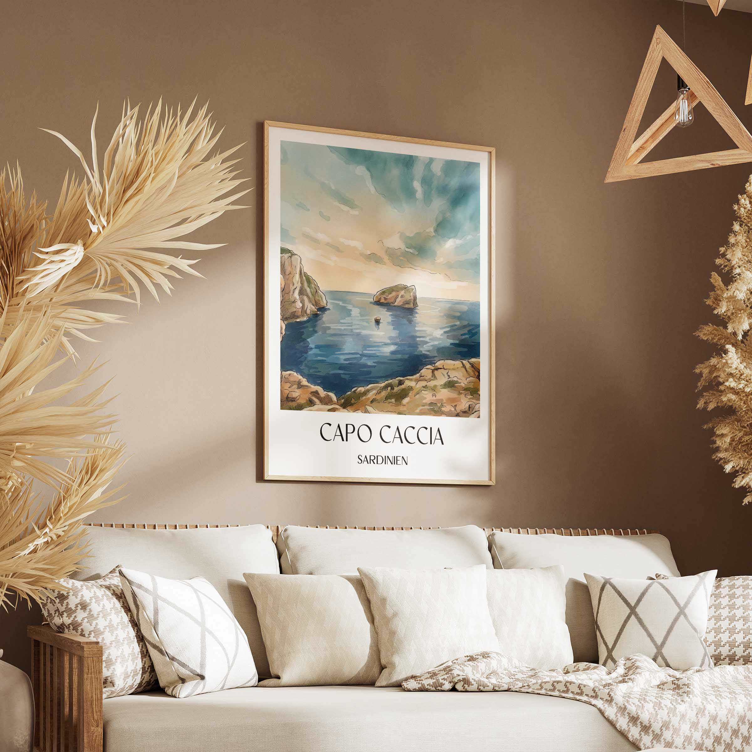 capo-caccia-sardinien-italien-poster-aquarell