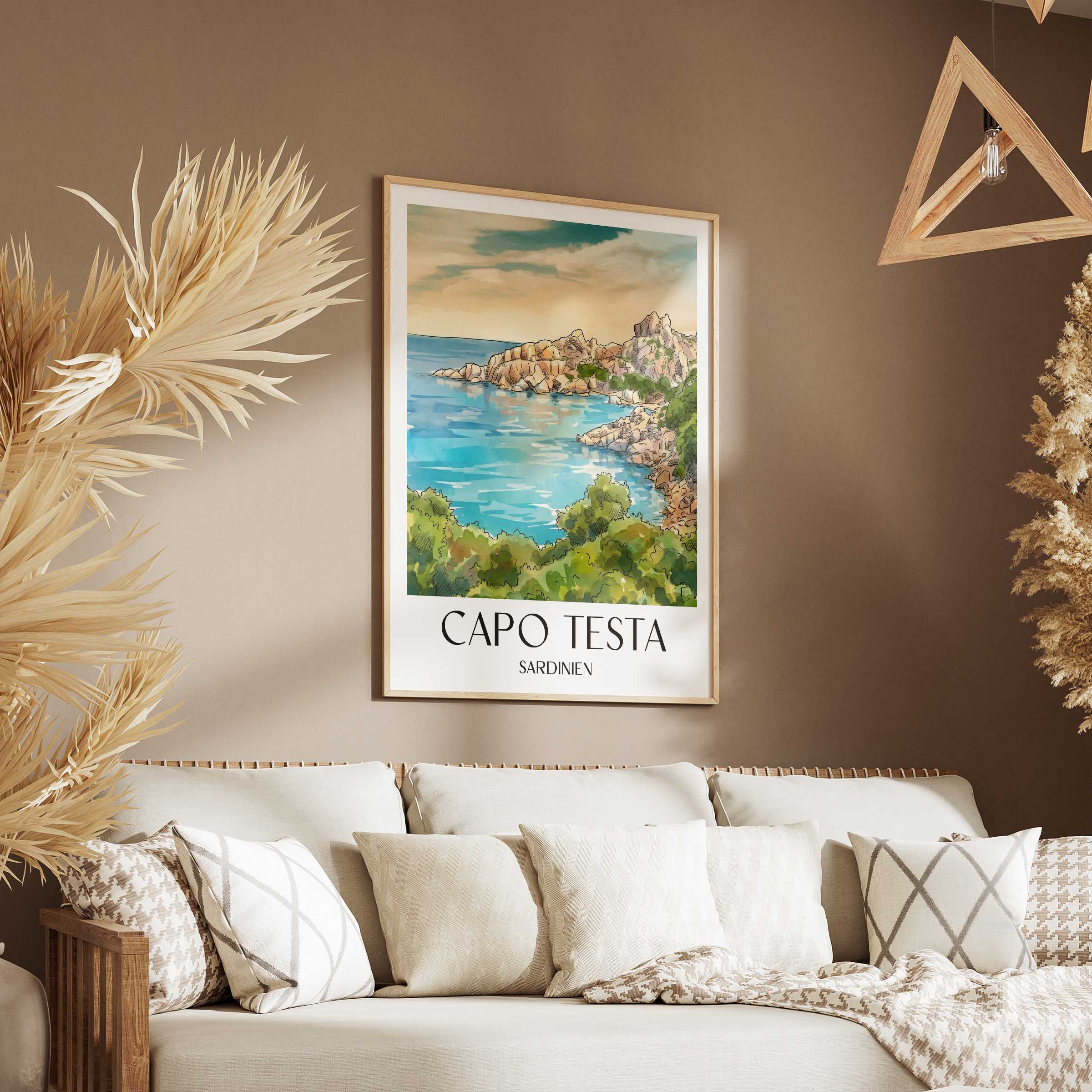 capo-testa--sardinien-italien-poster-aquarell