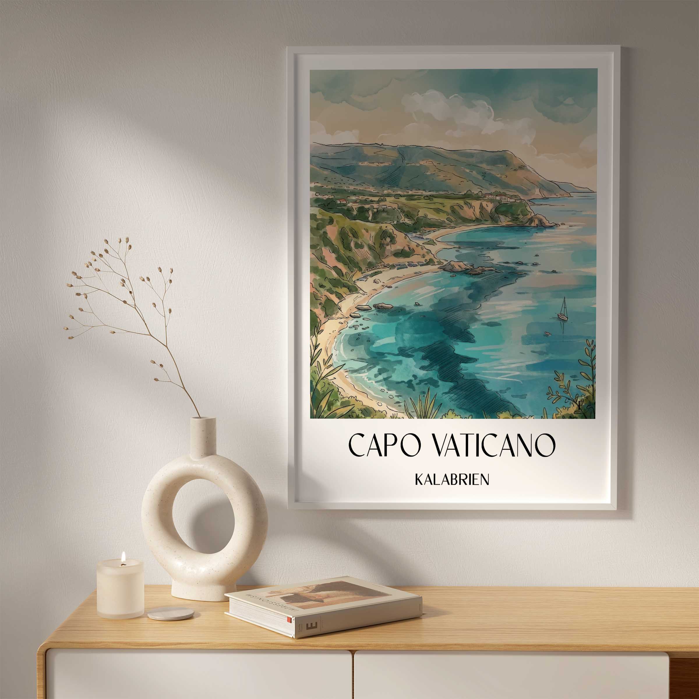 capo-vaticano-kalabrien-italien-poster-aquarell